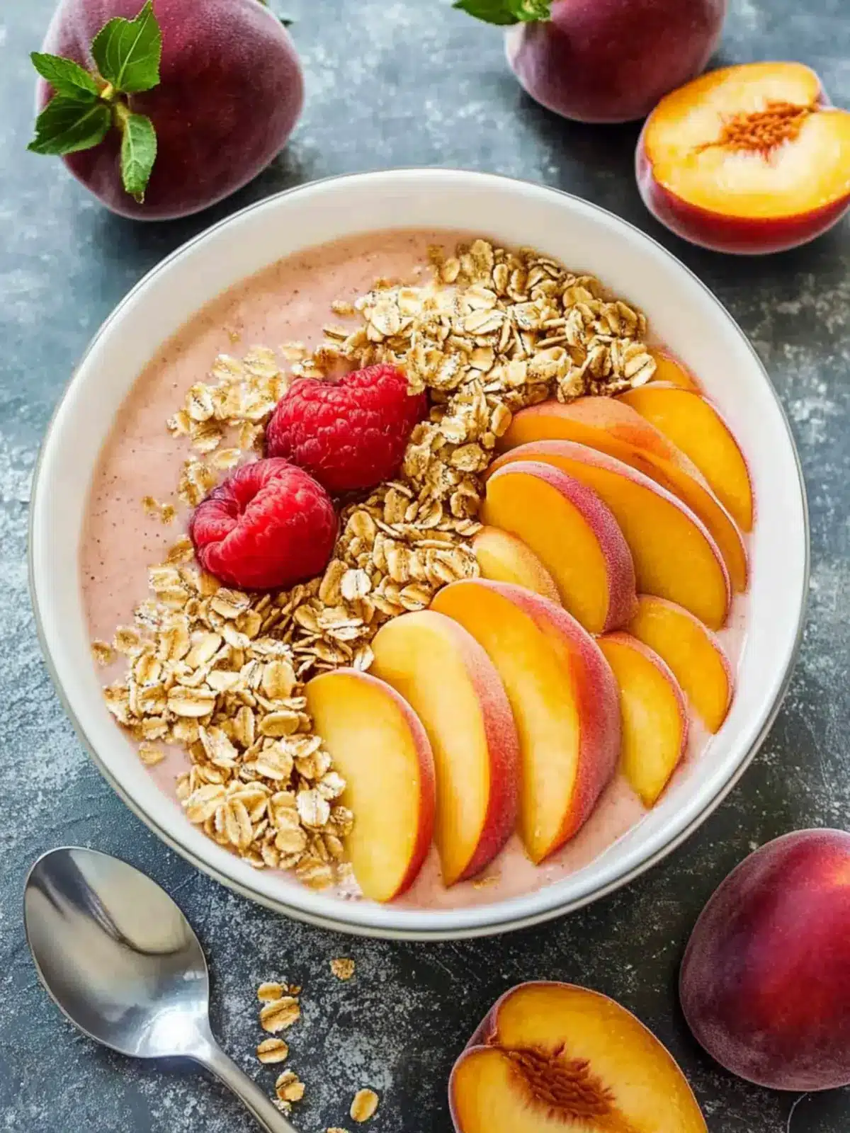 Delicious Peach Smoothie Bowl to Brighten Your Mornings 5 Peach Smoothie Bowl