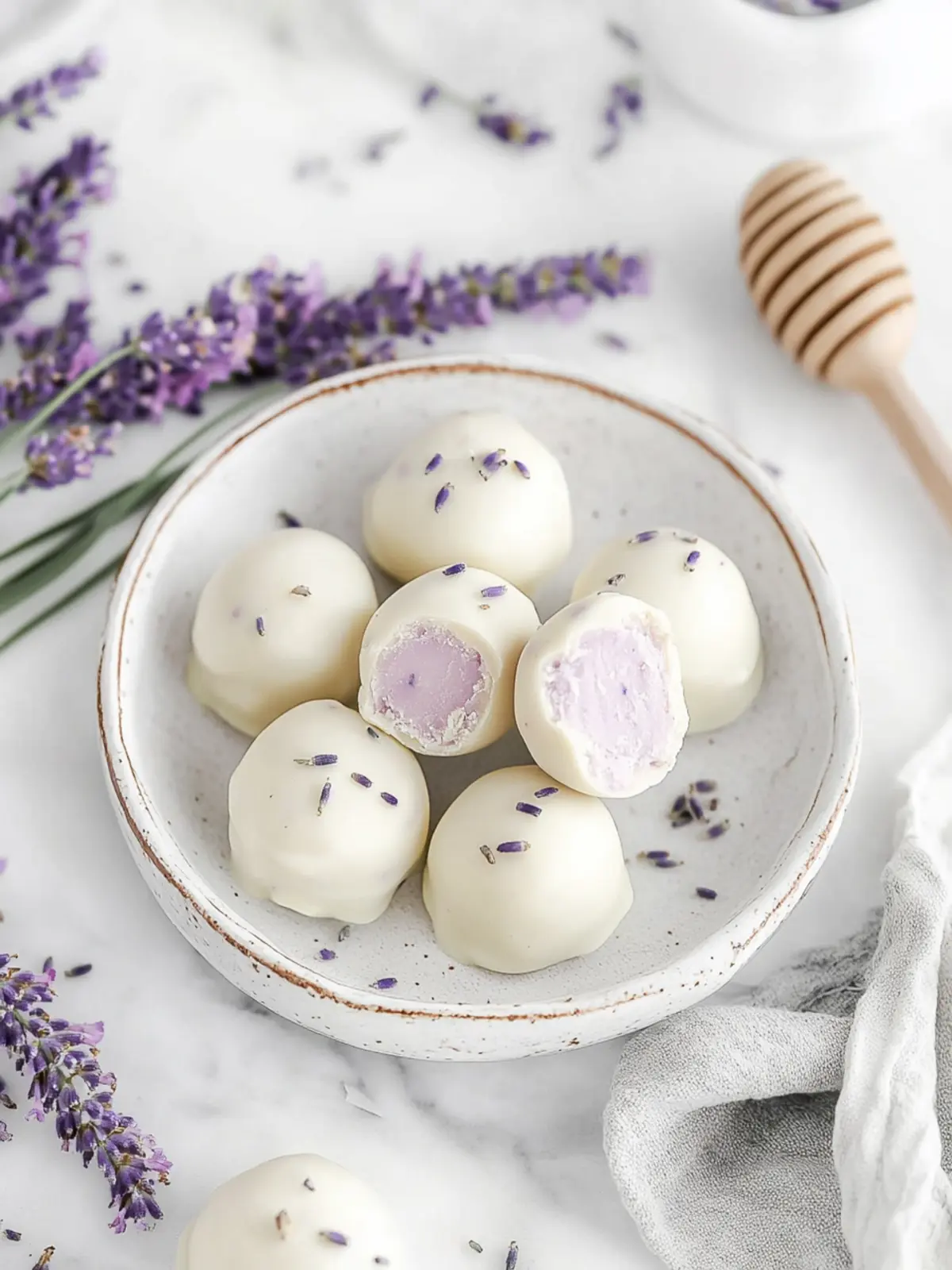 Indulge in Honey Lavender White Chocolate Truffles Bliss 4 Honey Lavender White Chocolate Truffles