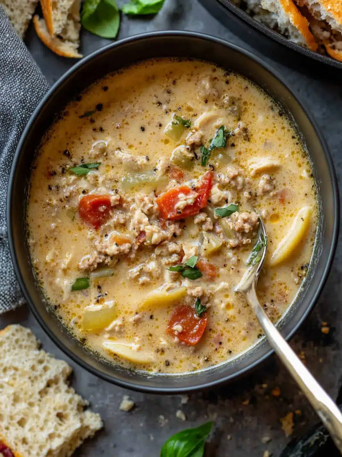 Delicious One Pot Creamy Italian Ground Chicken Soup Magic 2 One Pot Creamy Italian Ground Chicken Soup