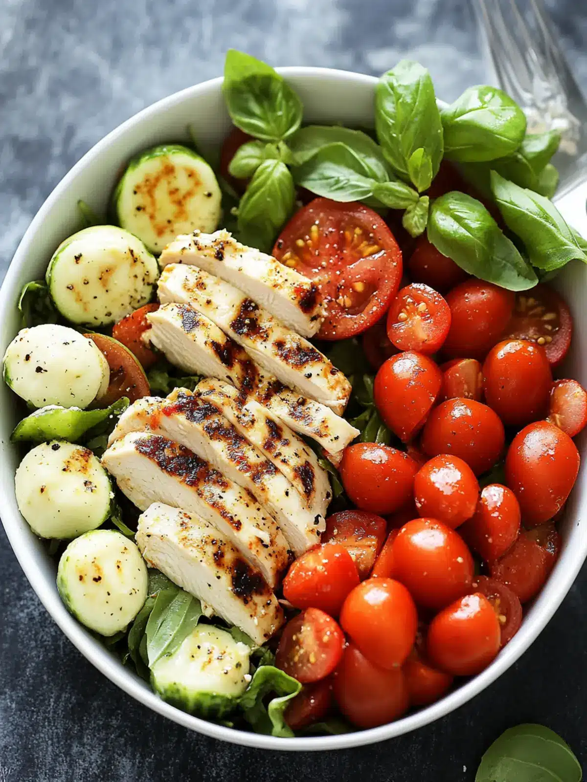 Caprese Chicken Salad Lunch Bowl to Brighten Your Day 3 Caprese Chicken Salad Lunch Bowl