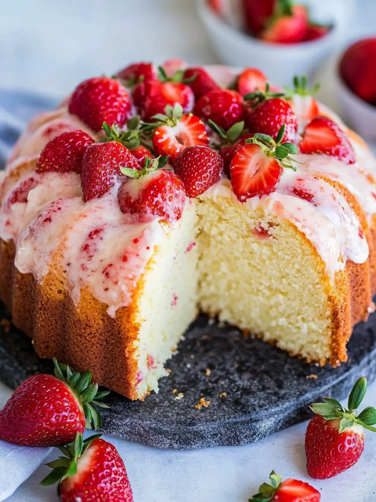 Delicious Strawberry Pound Cake That Will Brighten Your Day 3 Strawberry Pound Cake