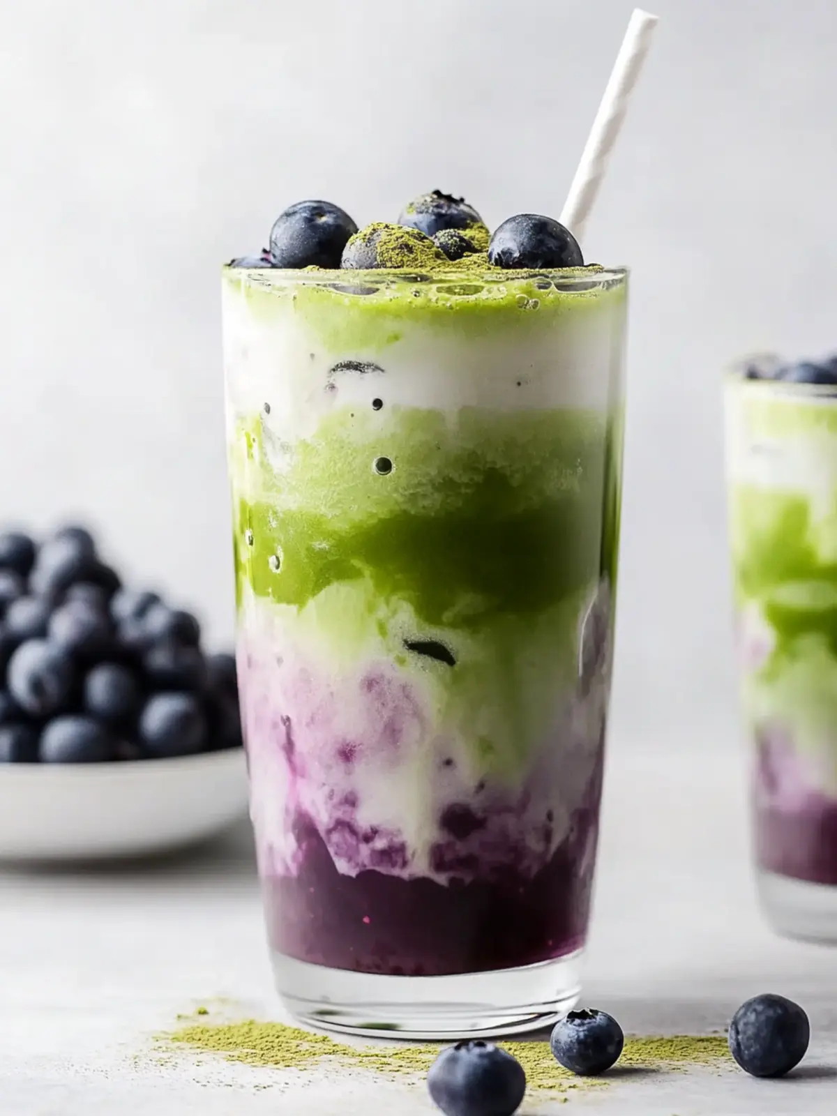 Sip into Bliss with an Iced Blueberry Matcha Latte Treat 2 Iced Blueberry Matcha Latte