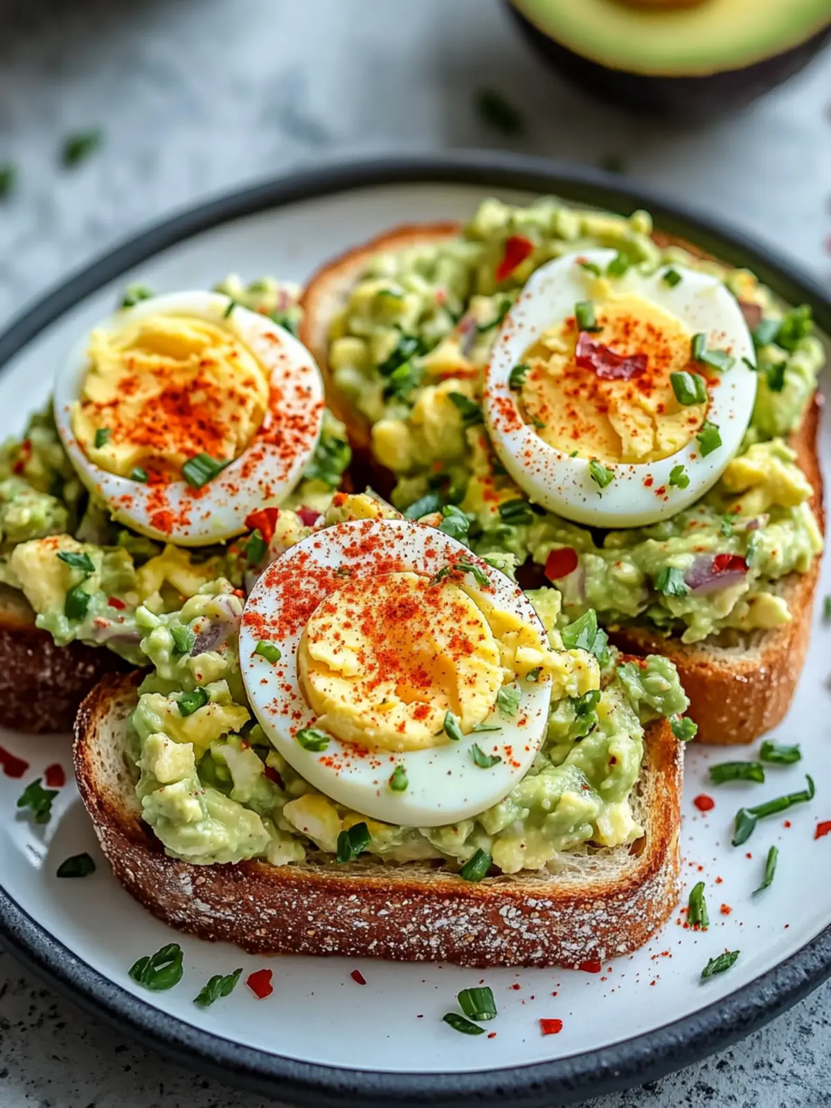 Creamy Avocado Egg Salad Toast with Paprika Recipe Bliss 4 Avocado Egg Salad Toast with Paprika Recipe