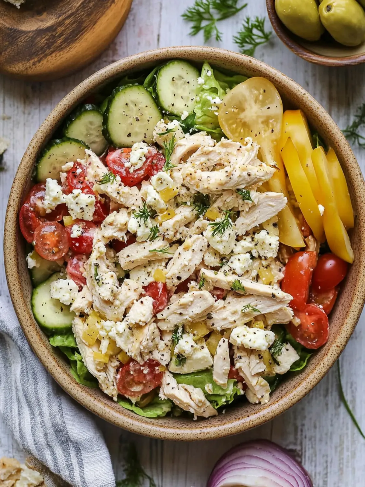 Easy High Protein Feta Chicken Salad That Refreshes Your Day 4 Easy High Protein Feta Chicken Salad