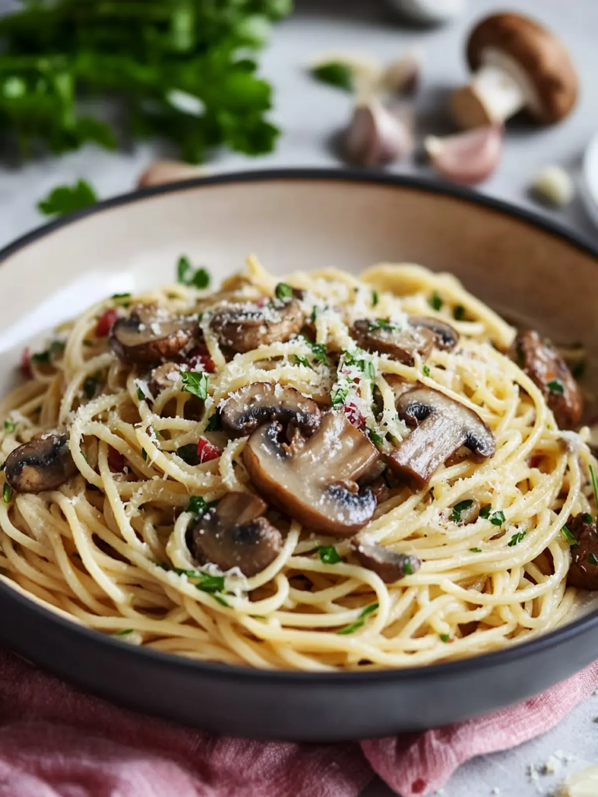 Savory Mushroom and Garlic Spaghetti Dinner to Impress! 4 Mushroom and Garlic Spaghetti Dinner