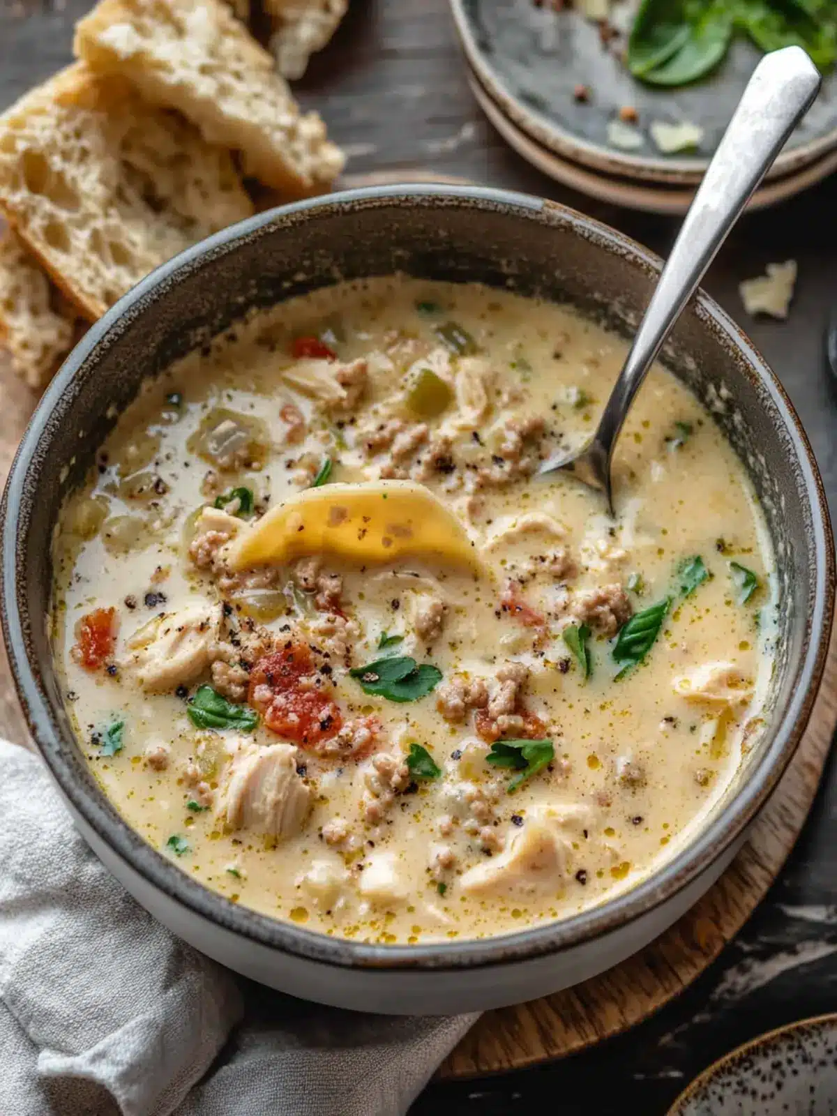 Delicious One Pot Creamy Italian Ground Chicken Soup Magic 5 One Pot Creamy Italian Ground Chicken Soup