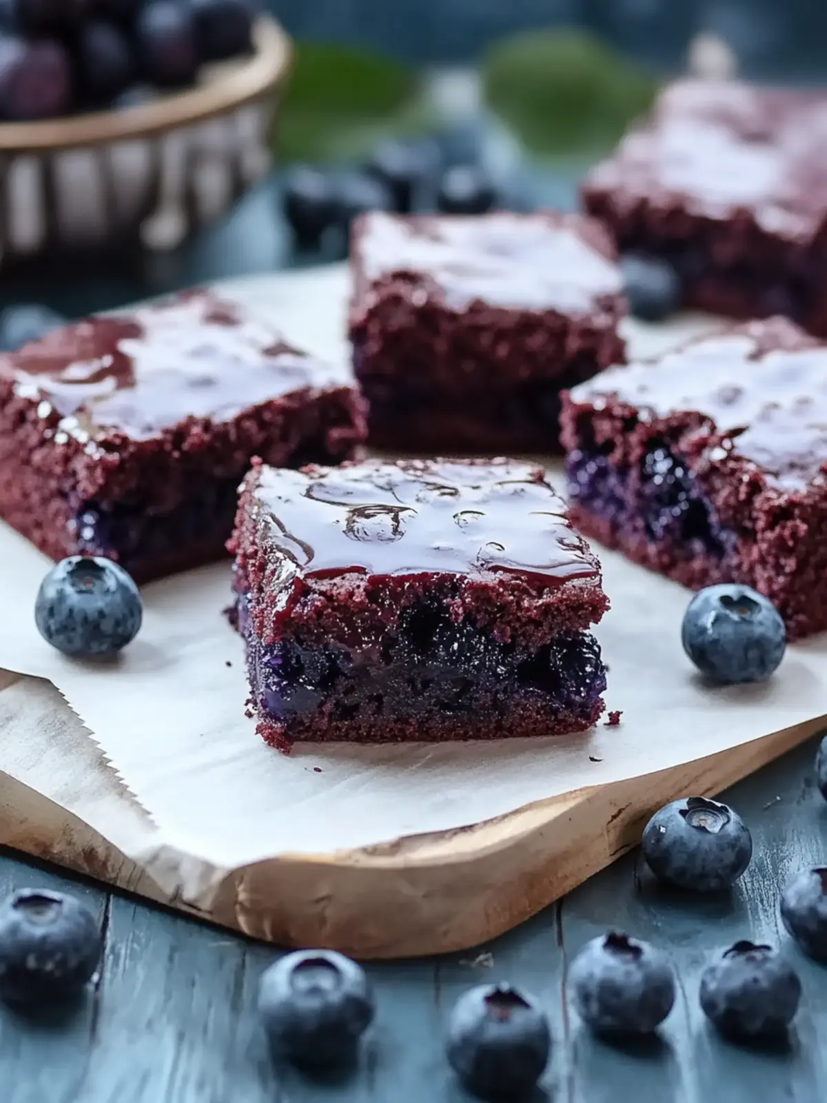 Glazed Blueberry Brownies All-Natural Delight in Every Bite 3 Glazed Blueberry Brownies (All-Natural)