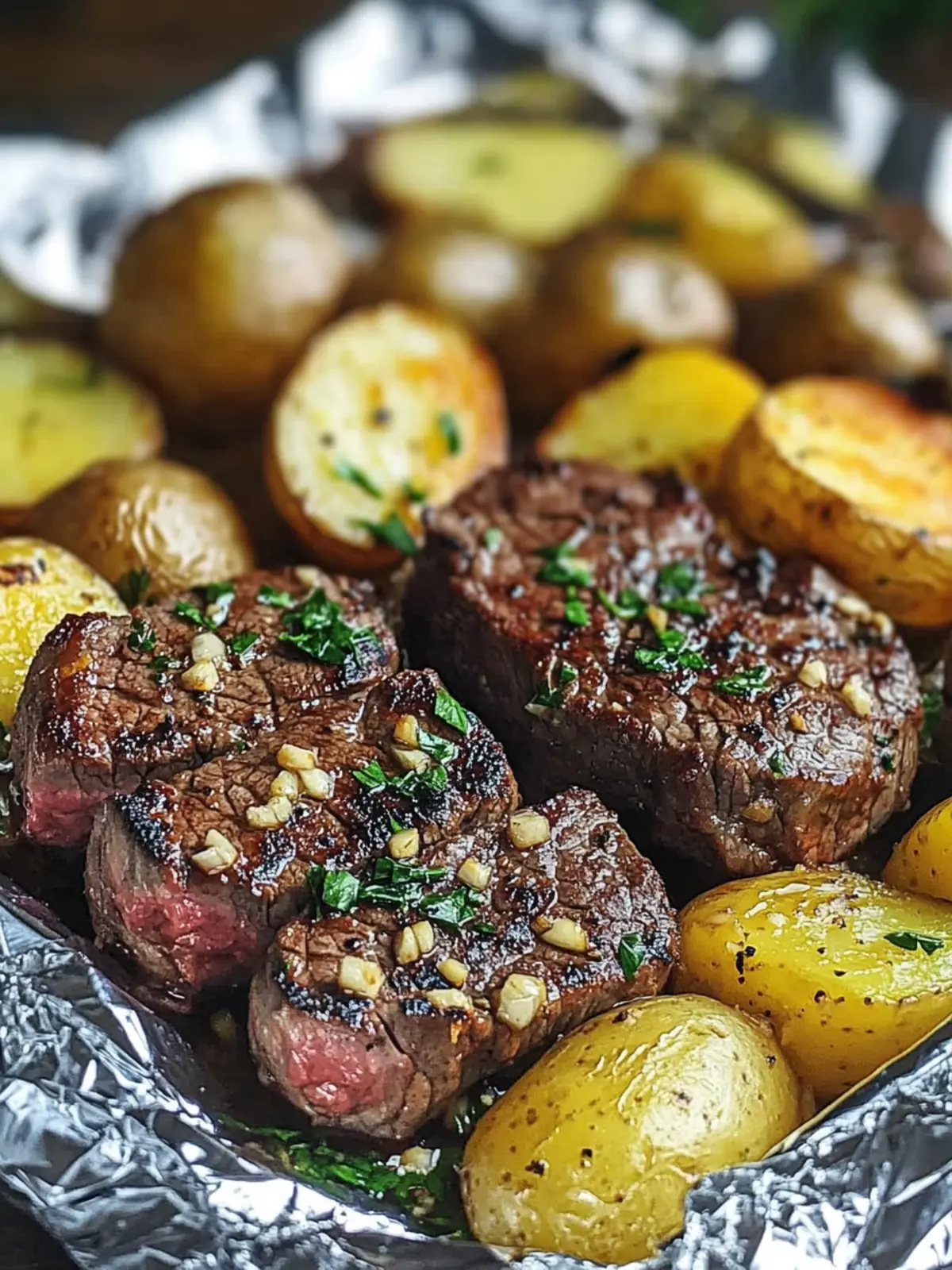 Garlic Steak and Potato Foil Packs Recipe for Easy Grilling Fun 2 Garlic Steak and Potato Foil Packs Recipe
