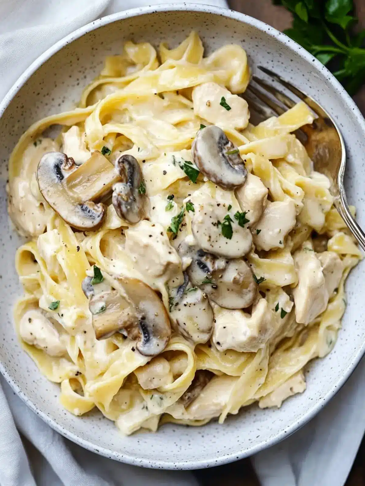 Savory Chicken Mushroom Fettuccine Alfredo You’ll Crave Daily 5 Chicken Mushroom Fettuccine Alfredo