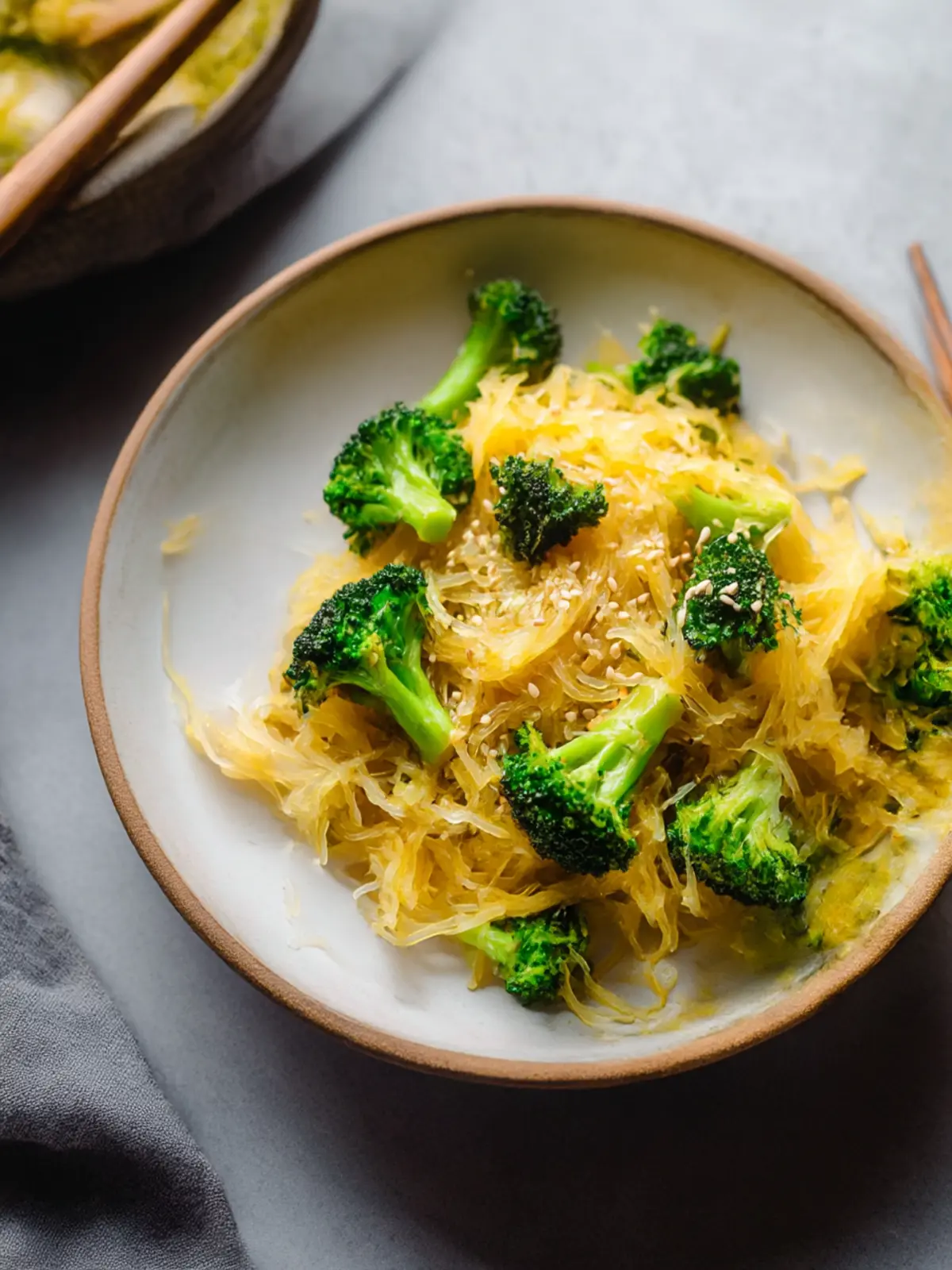 Flavor-Packed Sesame Spaghetti Squash Noodles with Broccoli 2 Sesame Spaghetti Squash Noodles with Broccoli