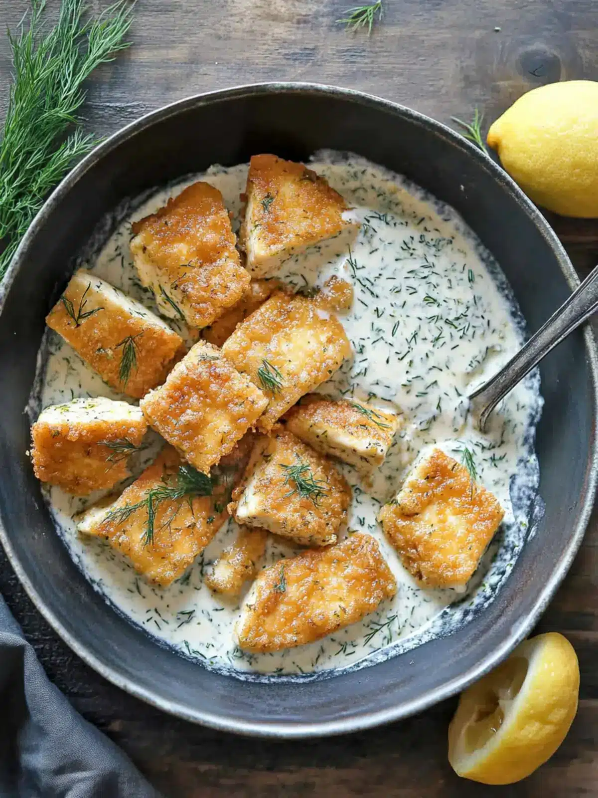 Vegan Crispy Tofu with Lemon Dill Cream Sauce Bliss 3 Vegan Crispy Tofu with Lemon Dill Cream Sauce