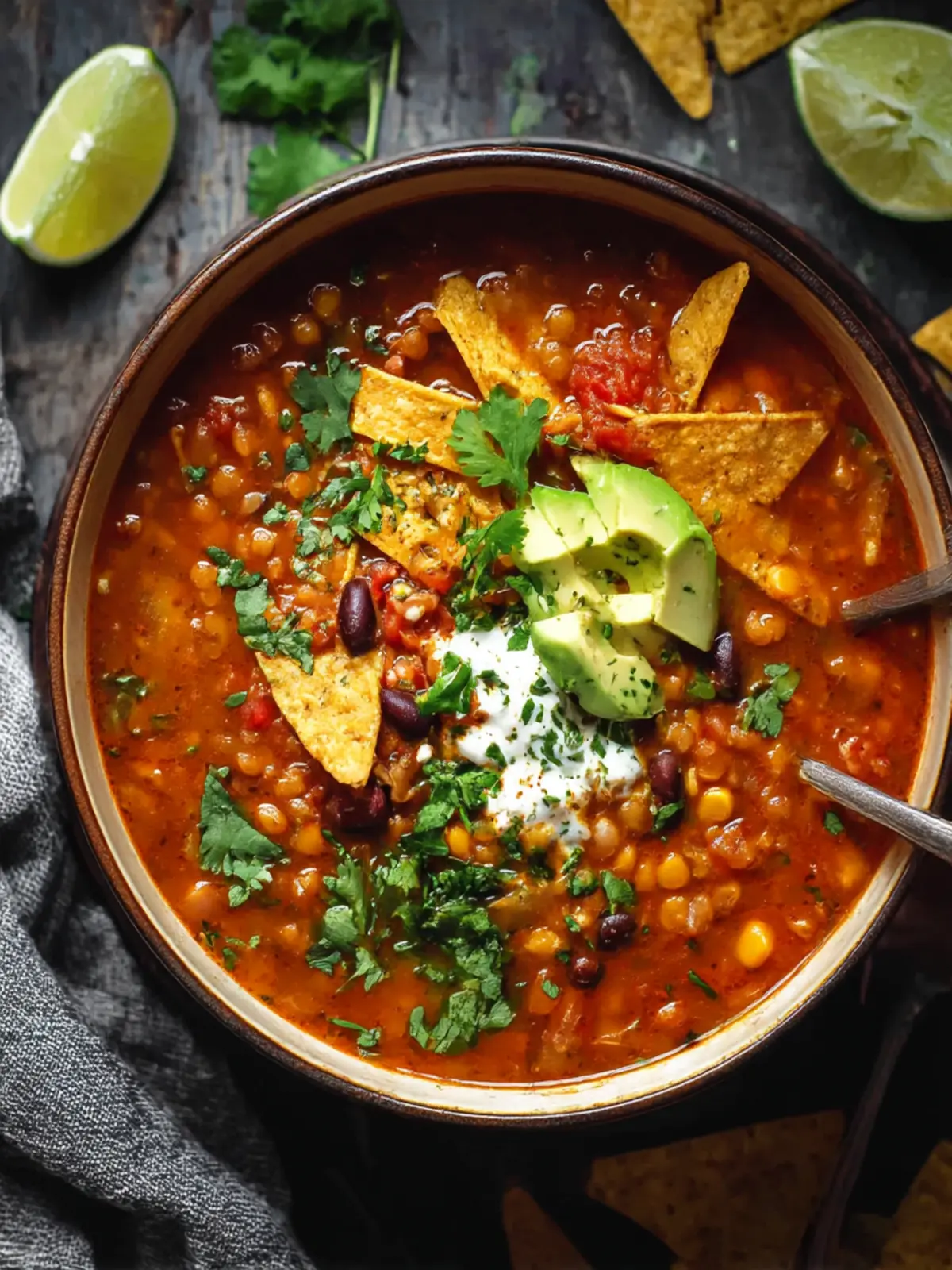 Savory Vegan Lentil Tortilla Soup That'll Warm Your Soul 5 Vegan Lentil Tortilla Soup
