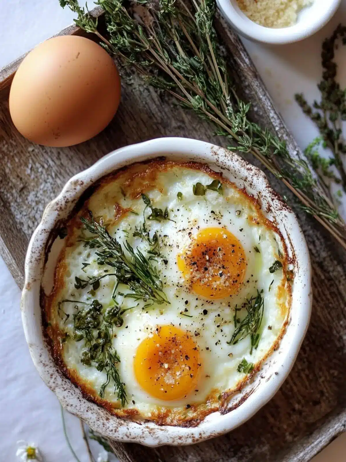 Delicious Herbed Baked Eggs: A Cozy Breakfast Treat 2 Herbed Baked Eggs