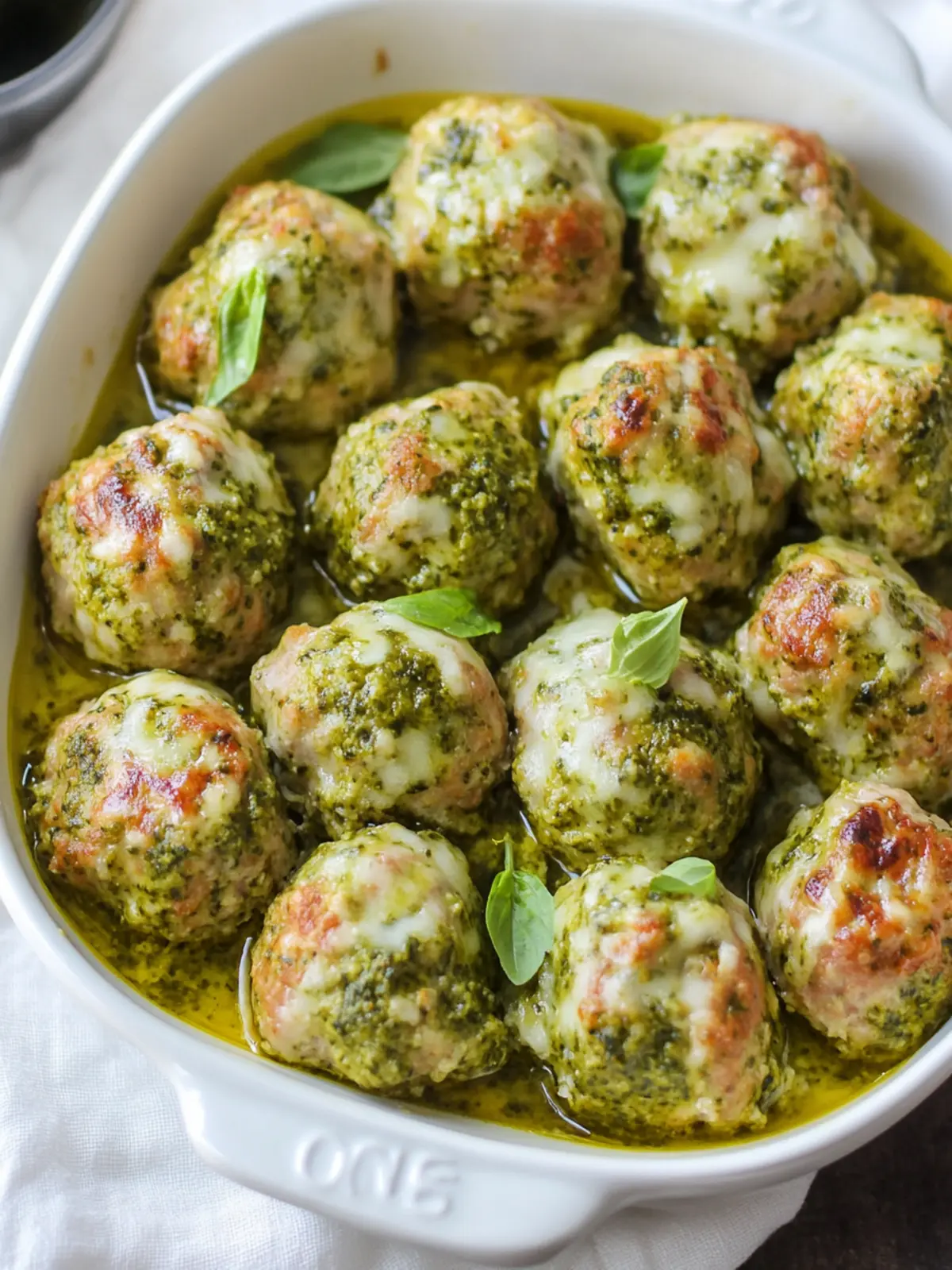 Savory Pesto Baked Turkey Meatballs for Easy Comfort Cooking 2 Pesto Baked Turkey Meatballs