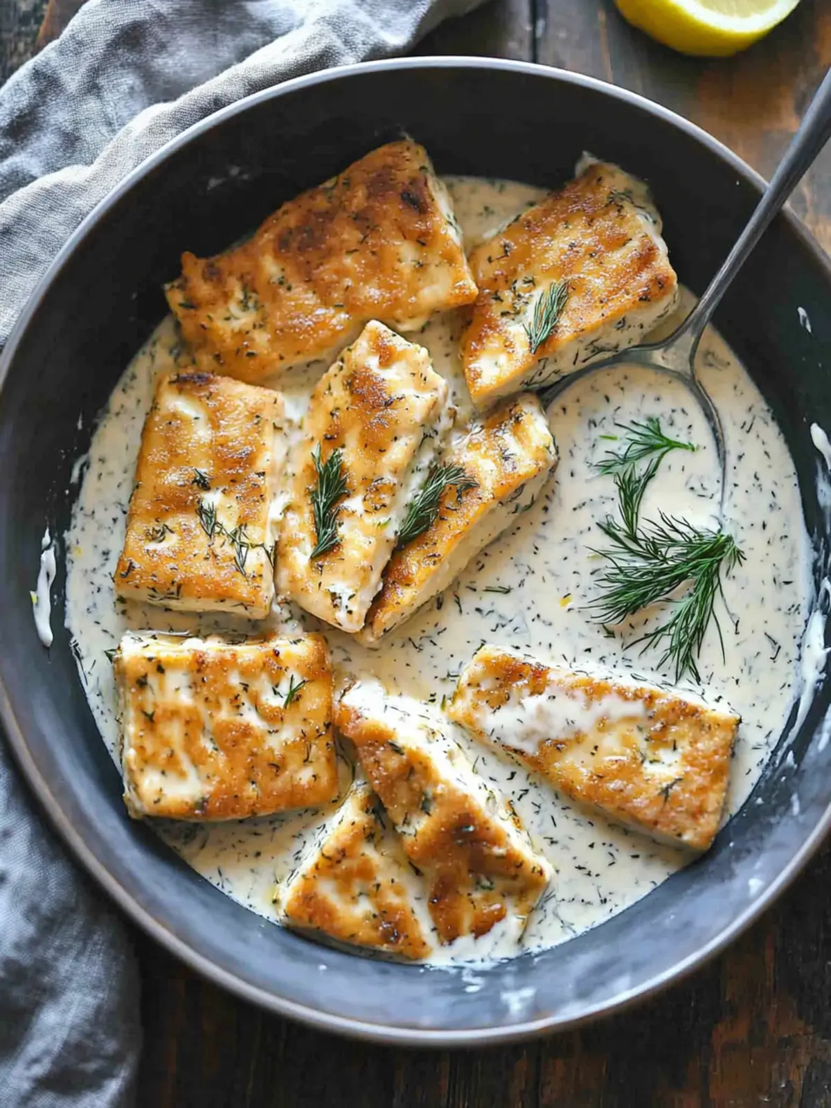 Vegan Crispy Tofu with Lemon Dill Cream Sauce Bliss 4 Vegan Crispy Tofu with Lemon Dill Cream Sauce