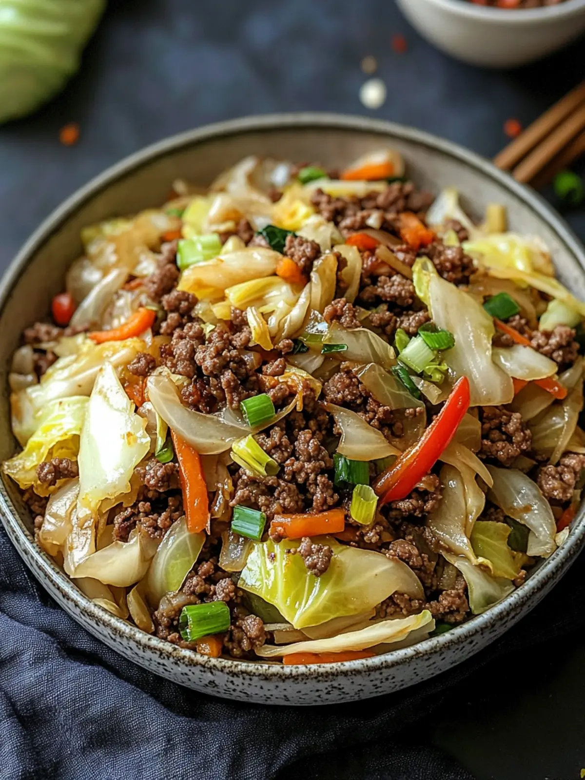 Savory Chinese Ground Beef and Cabbage Stir Fry in 25 Minutes 2 Chinese Ground Beef and Cabbage Stir Fry