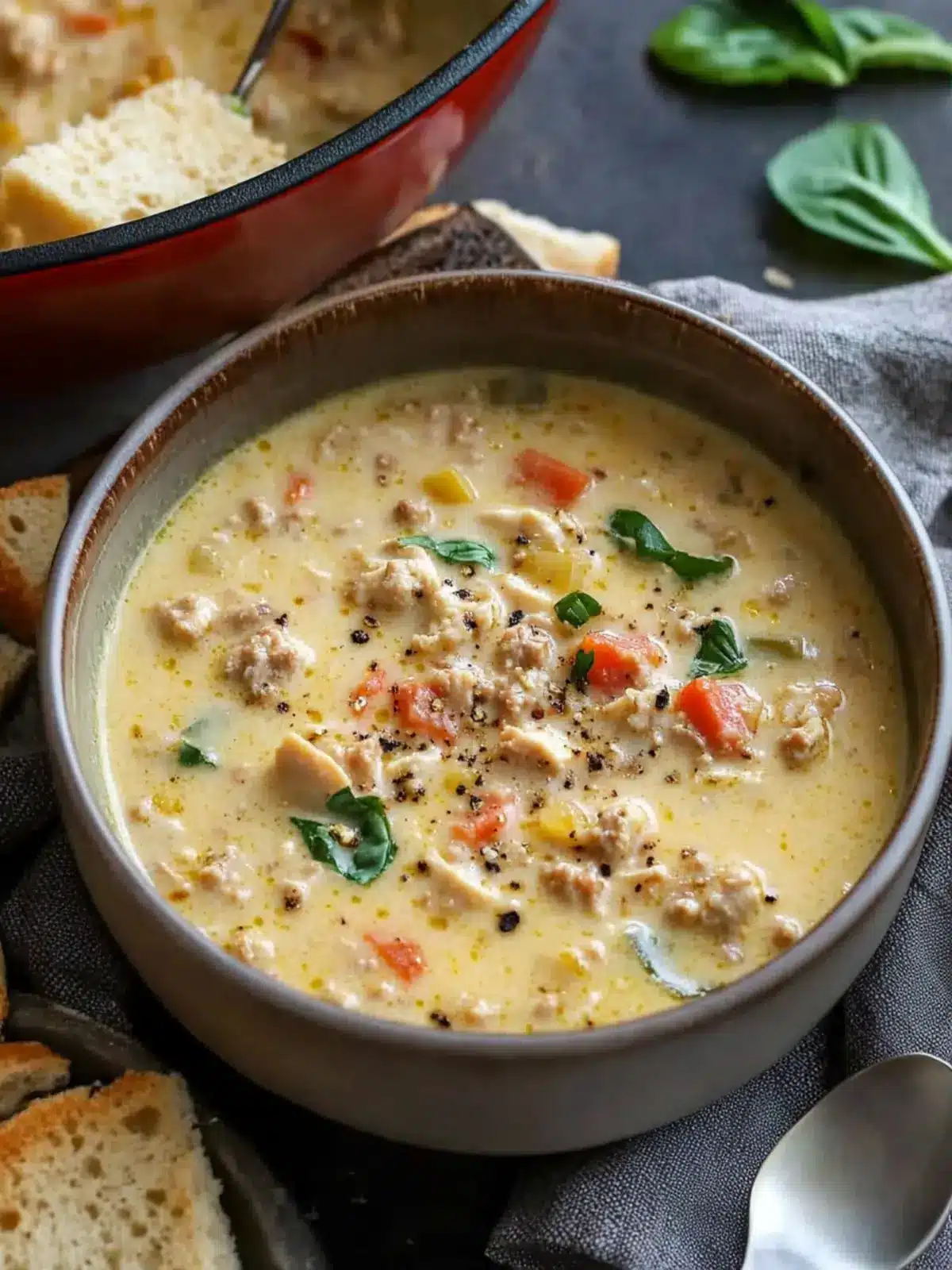 One Pot Creamy Italian Ground Chicken Soup You’ll Love 5 One Pot Creamy Italian Ground Chicken Soup