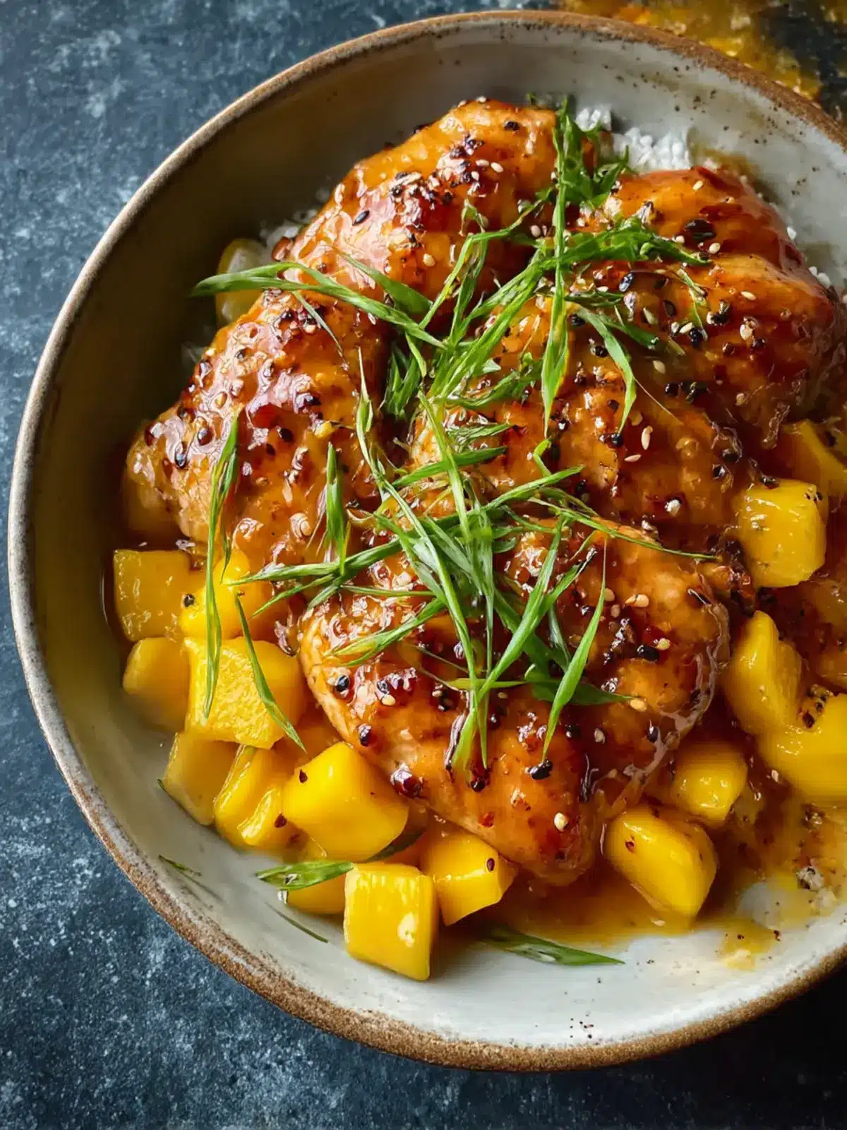 Mango Glazed Chicken with Sticky Fresh Mango Delight 5 Mango Glazed Chicken with Sticky Fresh Mango