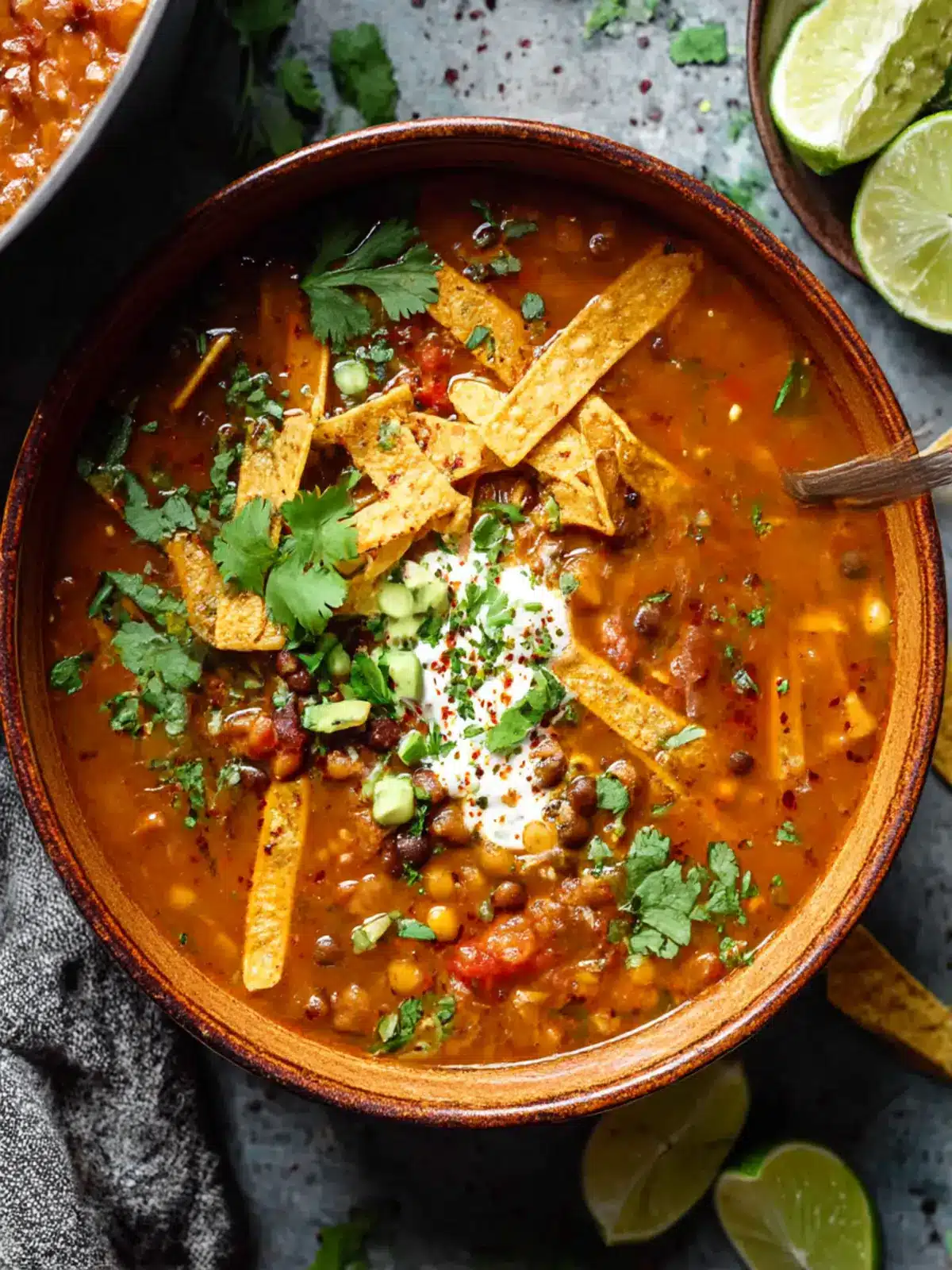 Savory Vegan Lentil Tortilla Soup That'll Warm Your Soul 2 Vegan Lentil Tortilla Soup