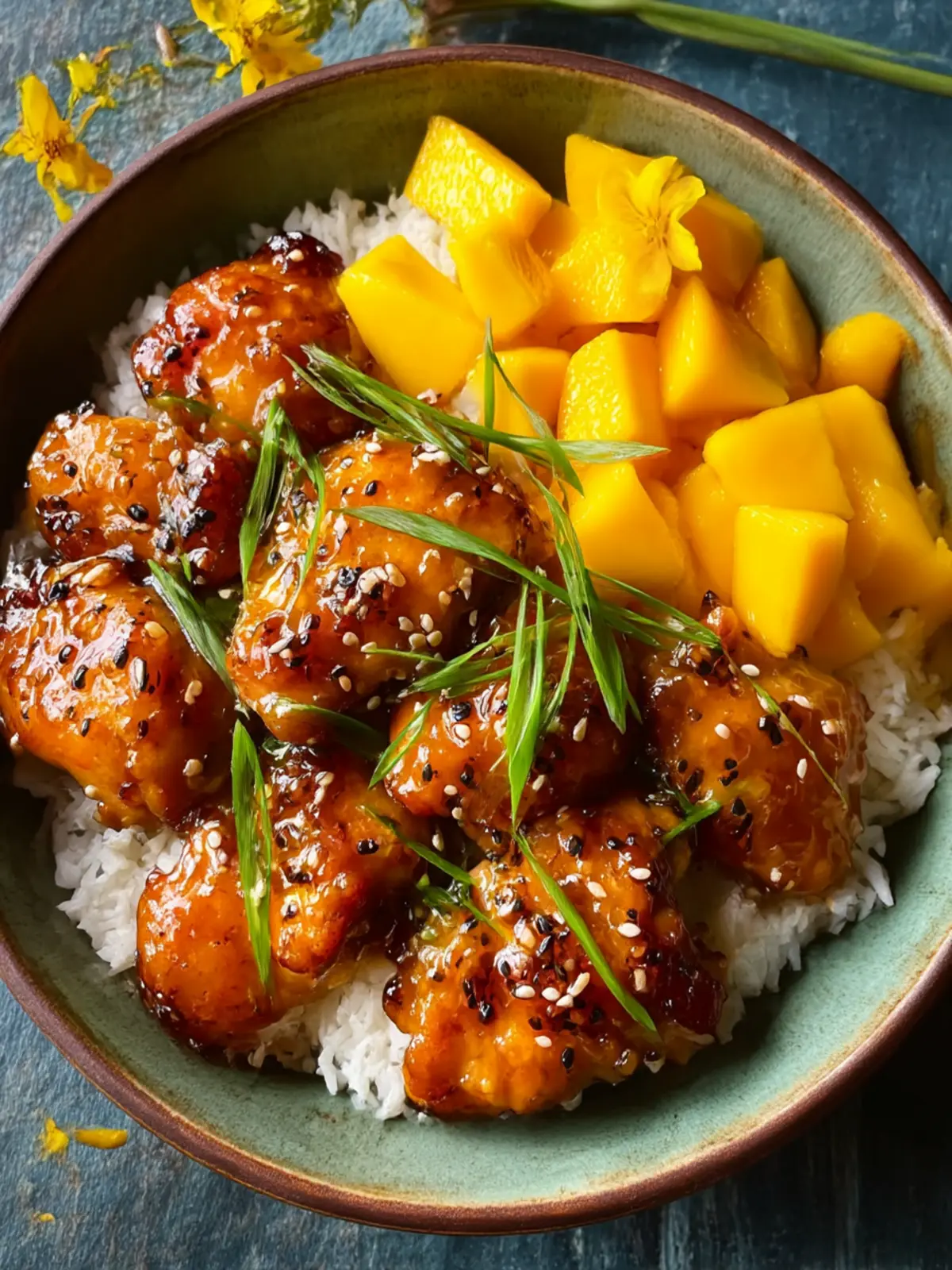 Mango Glazed Chicken with Sticky Fresh Mango Delight 2 Mango Glazed Chicken with Sticky Fresh Mango
