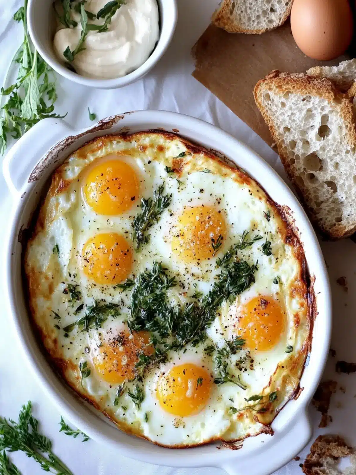 Delicious Herbed Baked Eggs: A Cozy Breakfast Treat 4 Herbed Baked Eggs