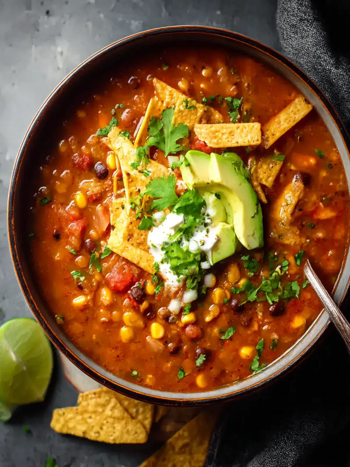Savory Vegan Lentil Tortilla Soup That'll Warm Your Soul 3 Vegan Lentil Tortilla Soup