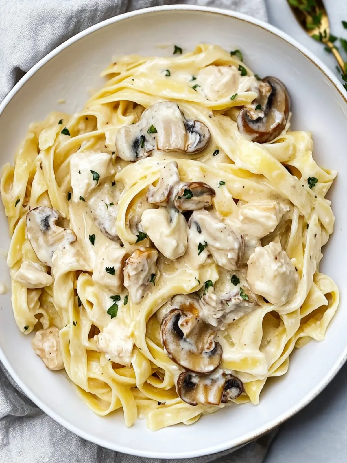 Savory Chicken Mushroom Fettuccine Alfredo You’ll Crave Daily 4 Chicken Mushroom Fettuccine Alfredo