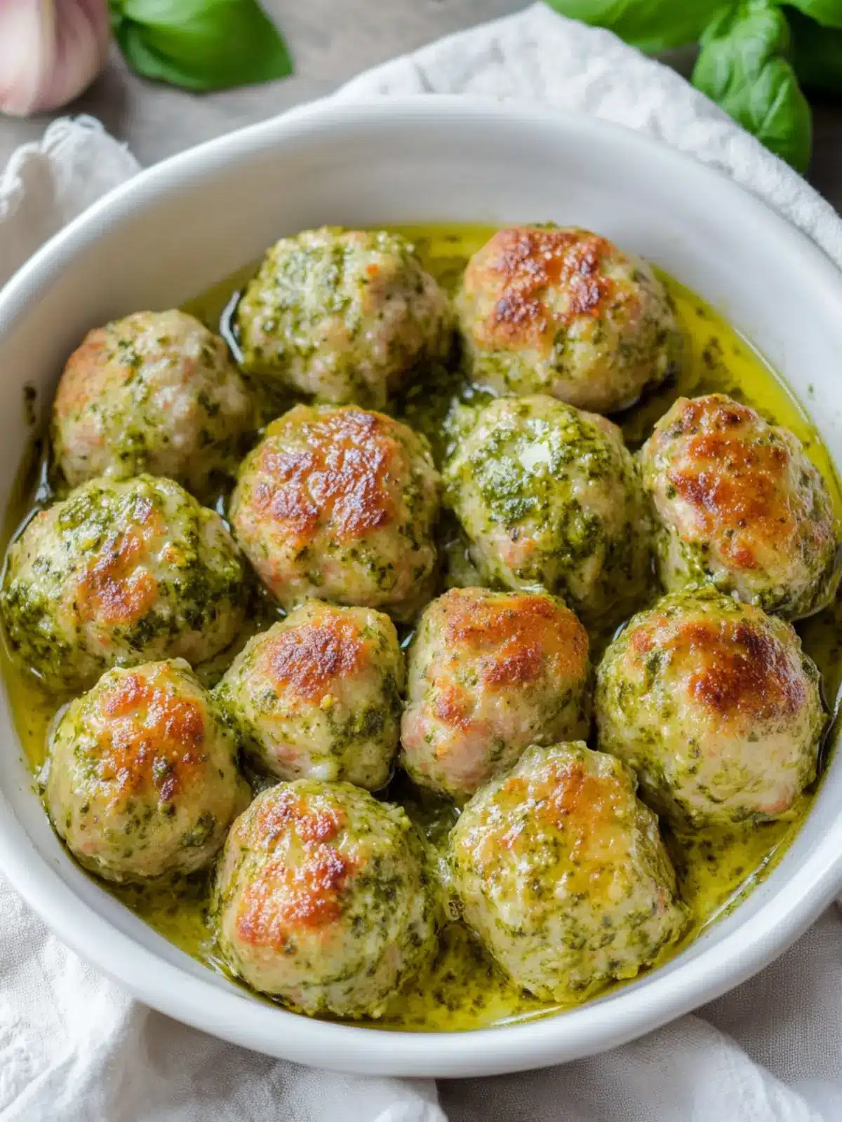 Savory Pesto Baked Turkey Meatballs for Easy Comfort Cooking 4 Pesto Baked Turkey Meatballs