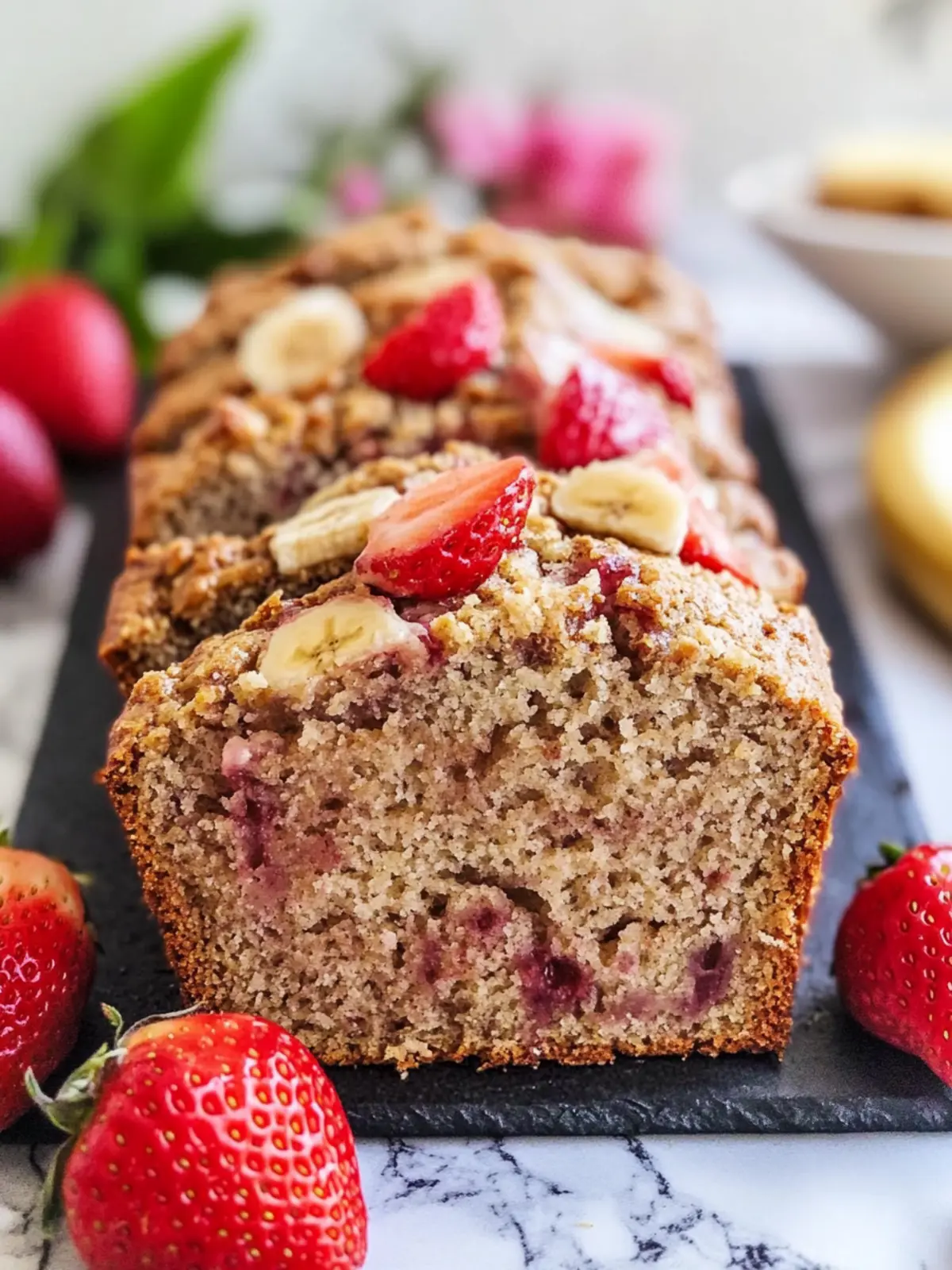 The Best Strawberry Banana Bread You’ll Crave Every Morning 3 The Best Strawberry Banana Bread