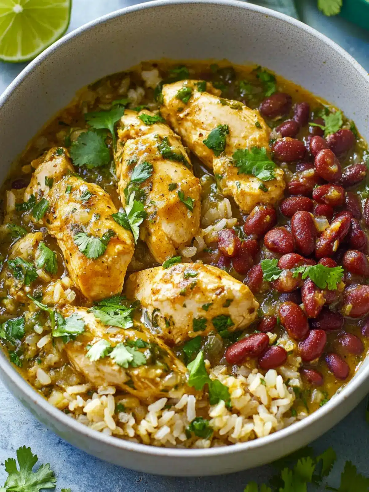 Quick and Zesty 15-Minute Salsa Verde Chicken, Rice, and Beans 3 15-Minute Salsa Verde Chicken, Rice, and Beans