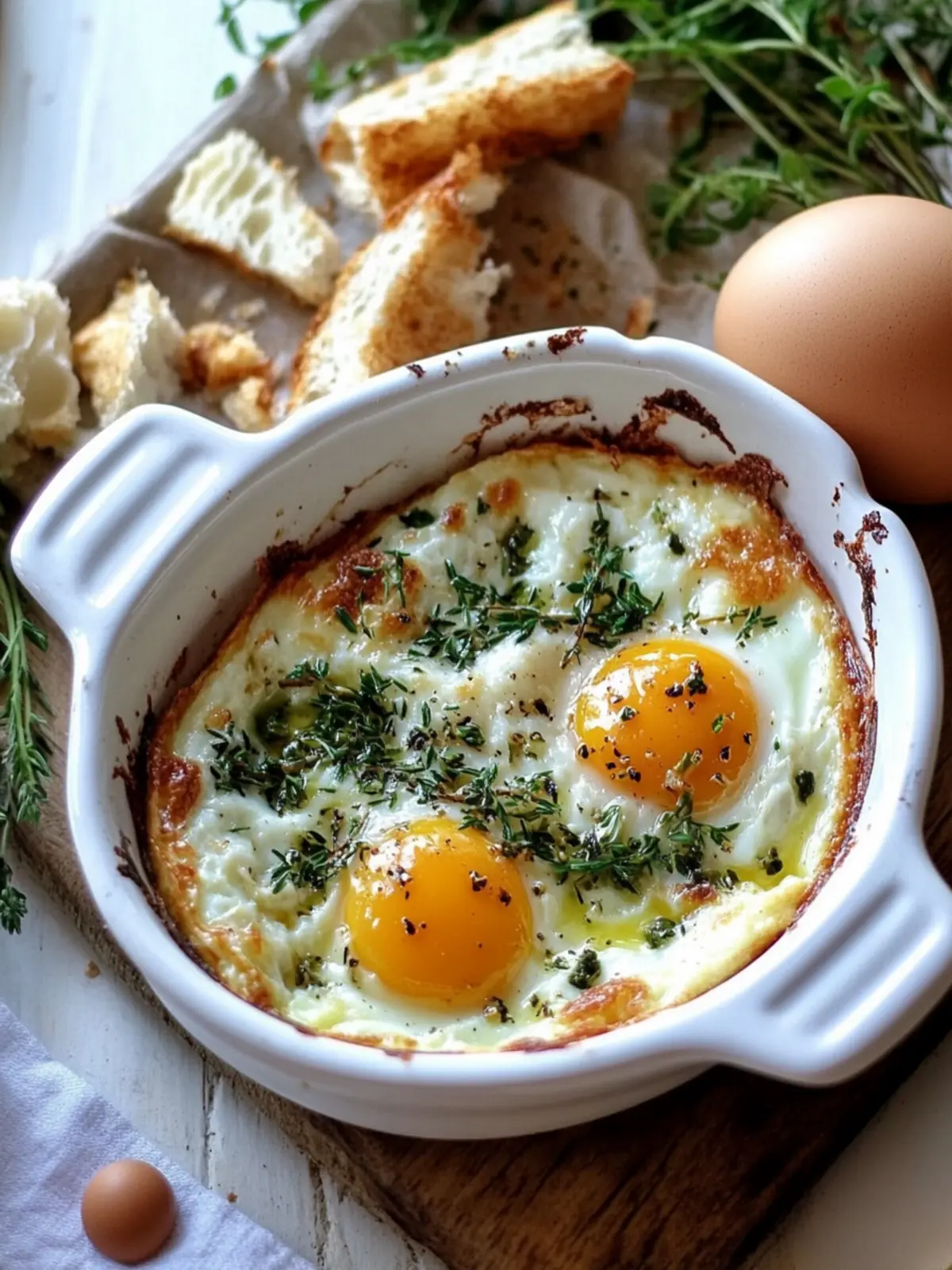 Delicious Herbed Baked Eggs: A Cozy Breakfast Treat 3 Herbed Baked Eggs