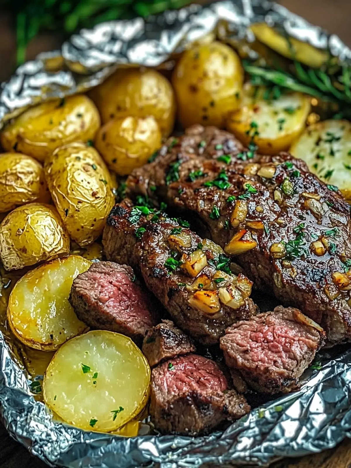 Garlic Steak and Potato Foil Packs Recipe for Easy Grilling Fun 3 Garlic Steak and Potato Foil Packs Recipe