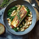 Delicious Pan Seared Halibut with White Beans & Spinach 5 Pan Seared Halibut with White Beans
