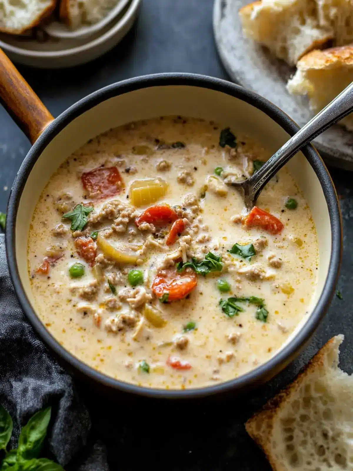 One Pot Creamy Italian Ground Chicken Soup You’ll Love 4 One Pot Creamy Italian Ground Chicken Soup
