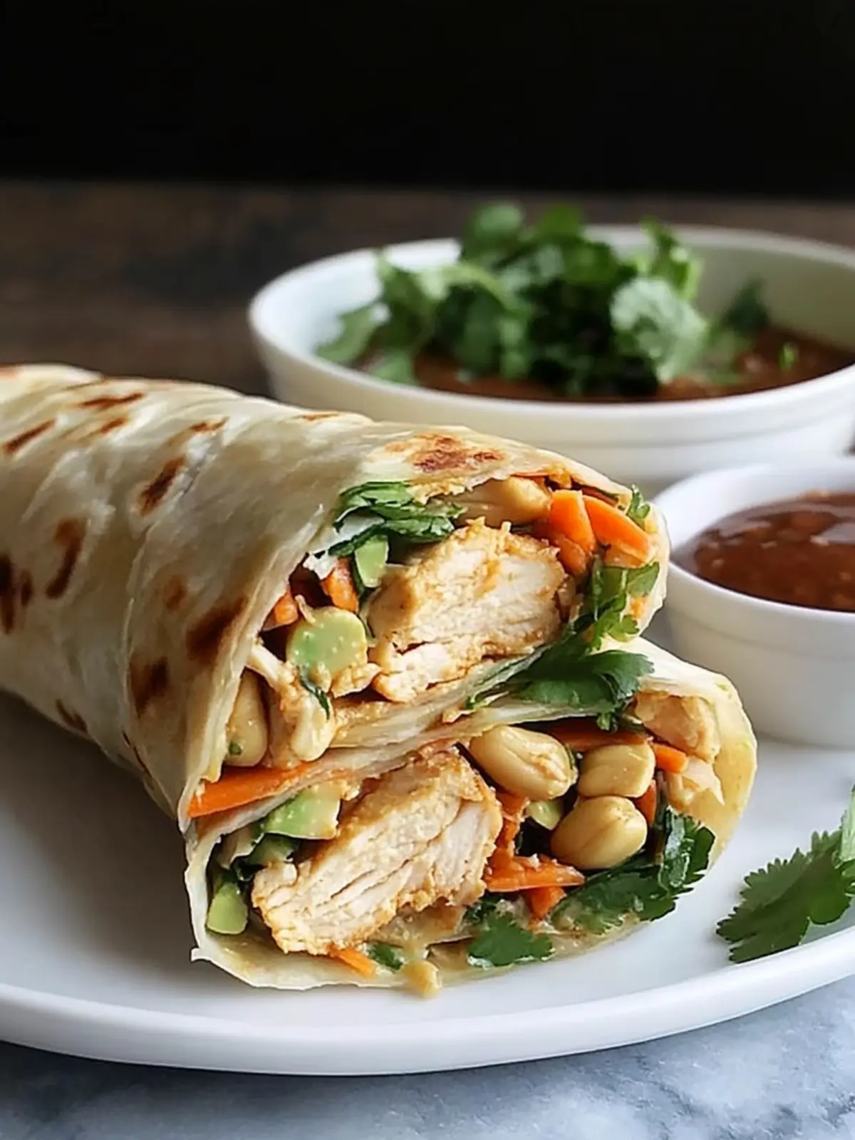 Savory Thai Peanut Chicken Wraps You'll Crave Daily 2 Thai Peanut Chicken Wraps