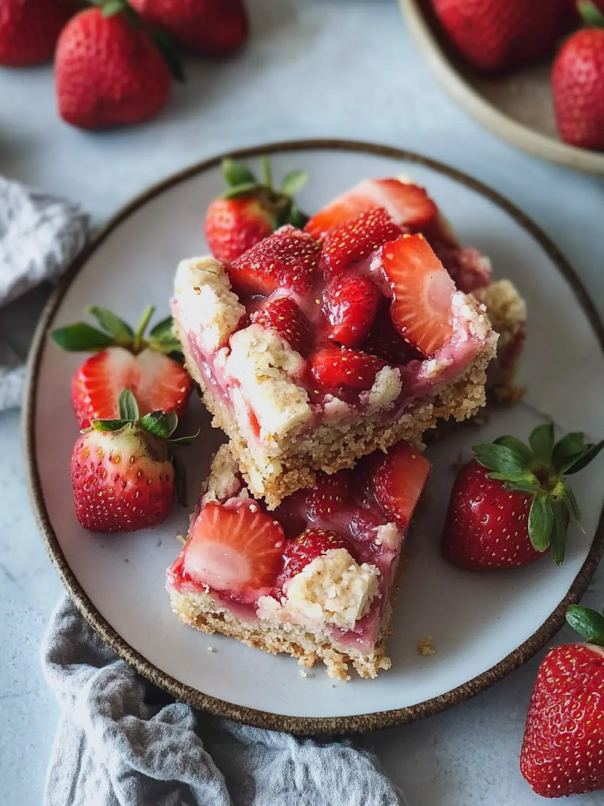 Delicious Gluten Free Vegan Strawberry Bars You'll Crave 3 Strawberry Bars (Gluten Free + Vegan)