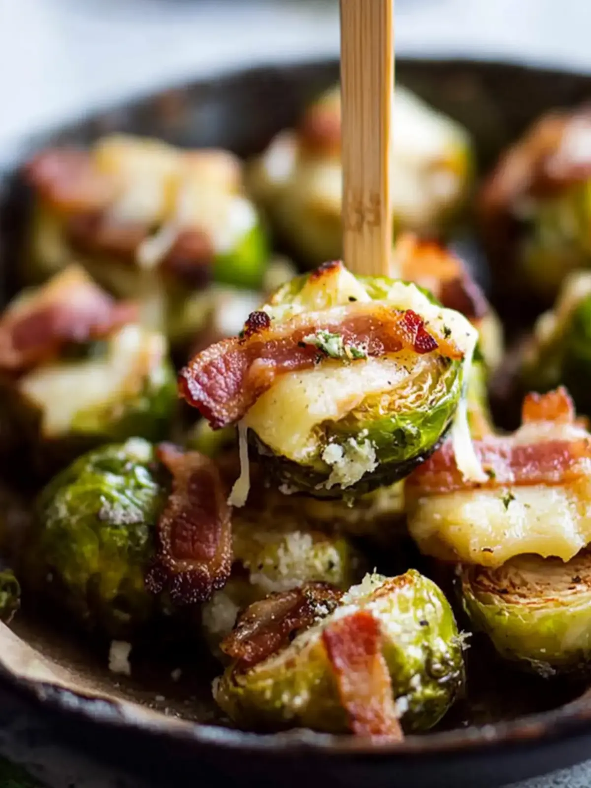 Crispy Brussel Sprouts with Bacon and Cheese: Irresistibly Delicious 2 Crispy Brussel Sprouts with Bacon and Cheese