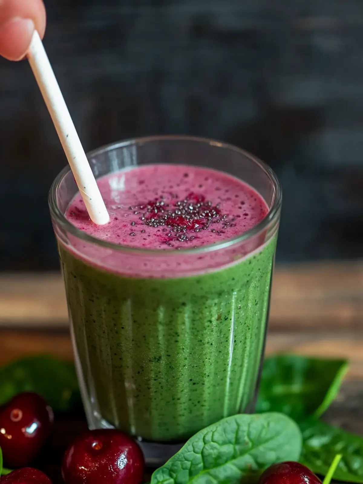 Energize Your Day with a Cherry Spinach Smoothie Delight 2 Cherry Spinach Smoothie
