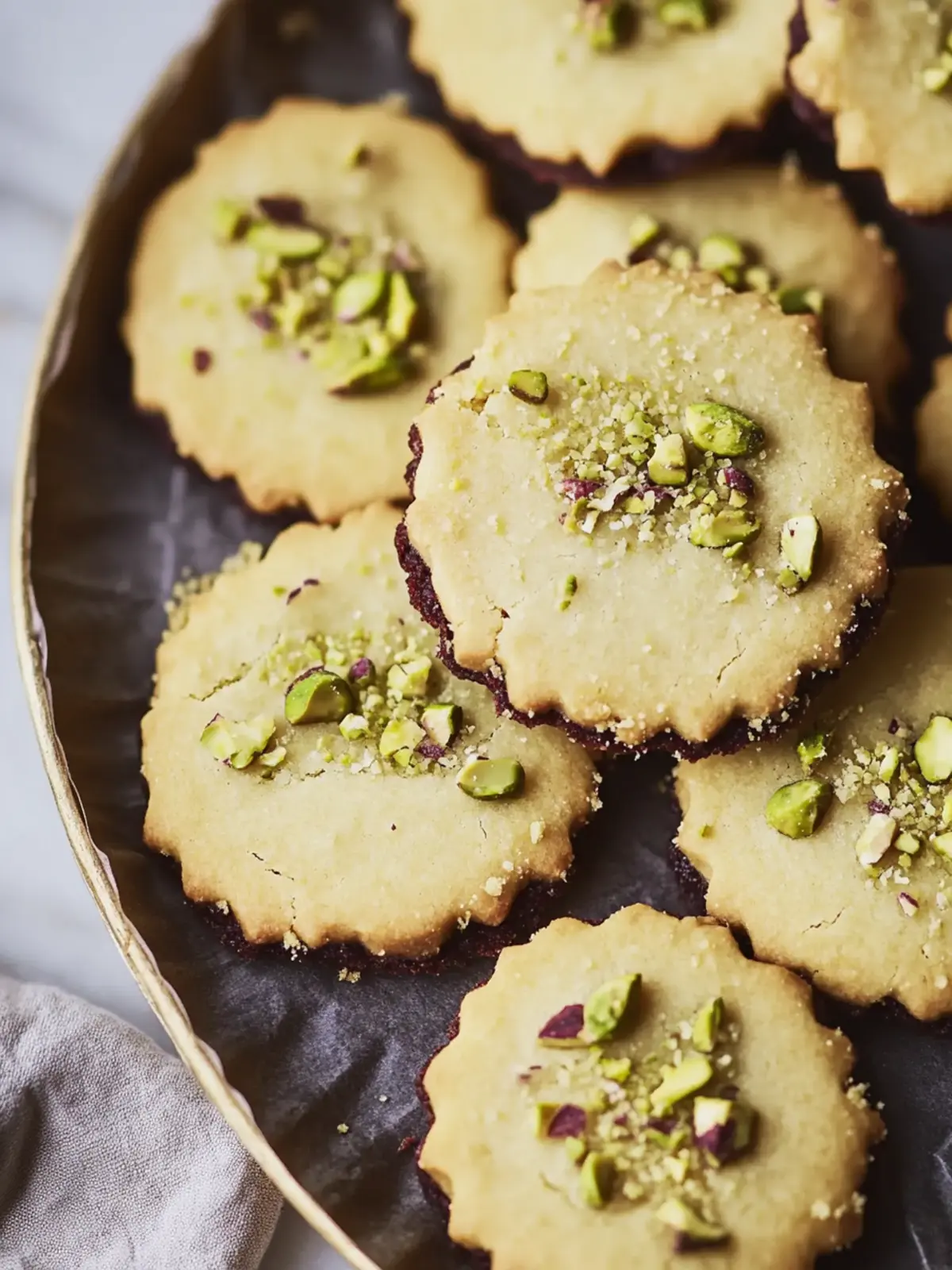 Delicious Pistachio Shortbread Cookies with Chocolate Drizzle 3 Pistachio Shortbread Cookies