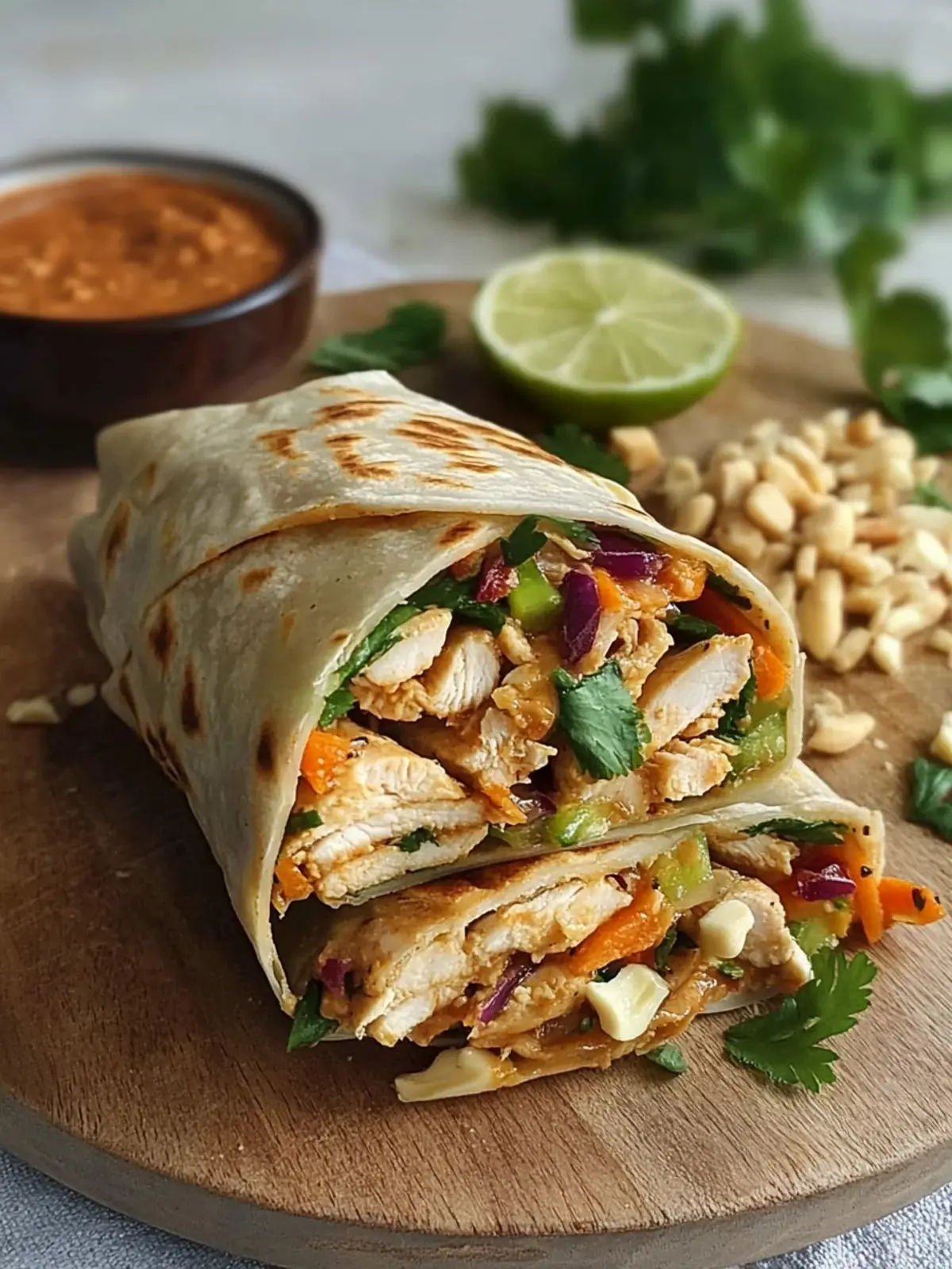 Savory Thai Peanut Chicken Wraps You'll Crave Daily 5 Thai Peanut Chicken Wraps