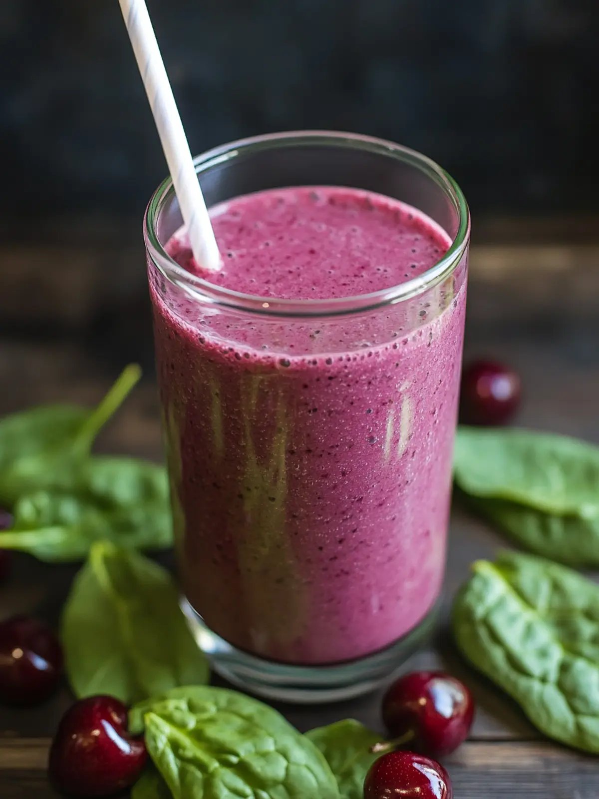 Energize Your Day with a Cherry Spinach Smoothie Delight 5 Cherry Spinach Smoothie