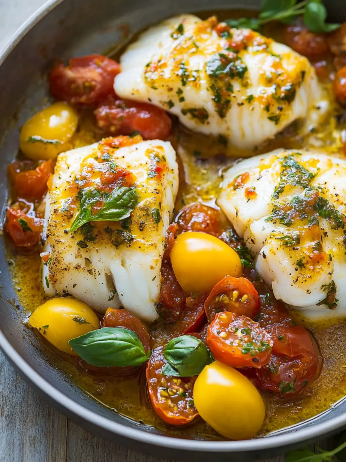 Savor This Pan-Seared Cod Recipe with Tomato Basil Sauce 3 Pan-Seared Cod Recipe (with The Best Tomato Basil Sauce)
