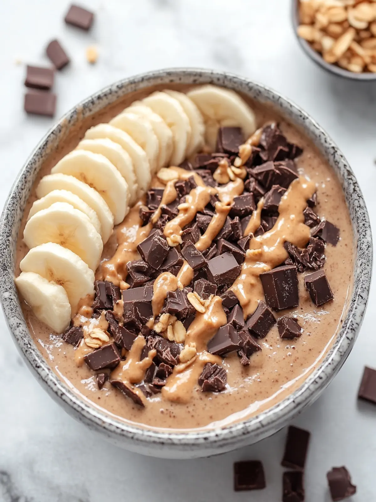 Thick and Creamy Snickers Smoothie Bowl: A Vegan Delight 3 Thick and Creamy Snickers Smoothie Bowl (Vegan, GF)