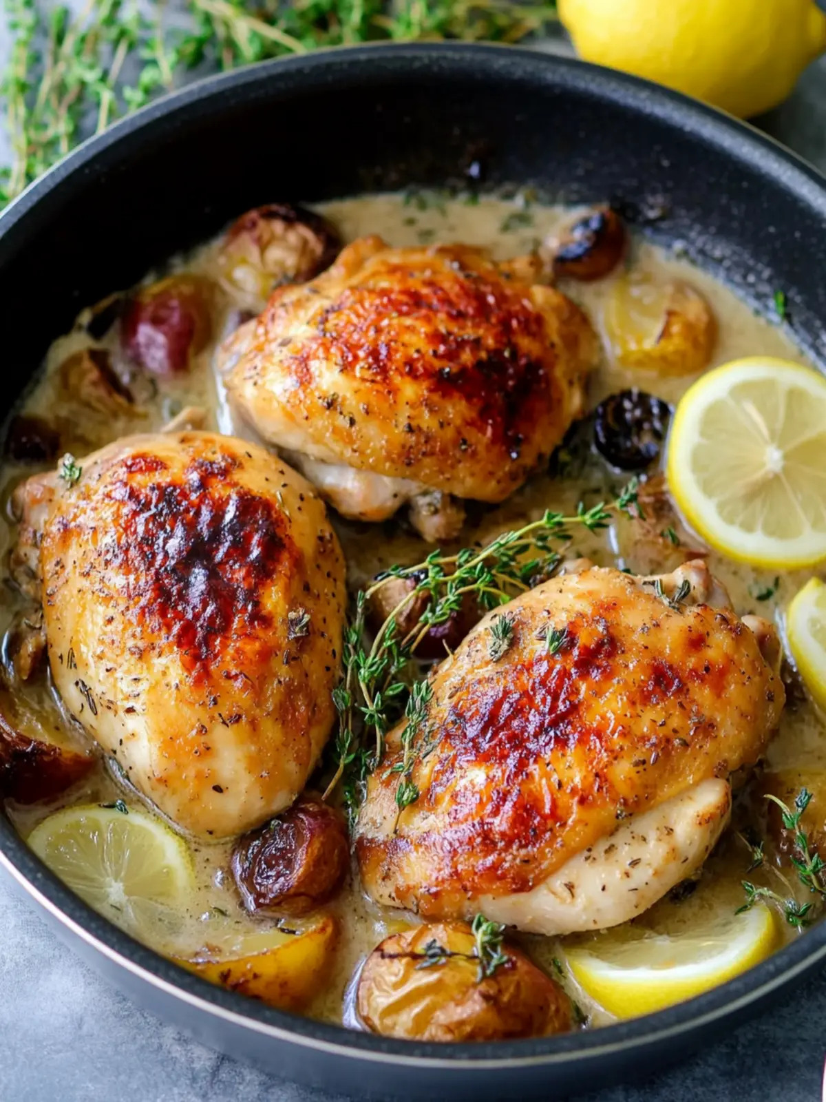 Lemon Thyme Chicken One Pan Delight for Busy Home Cooks 5 Lemon Thyme Chicken – One Pan