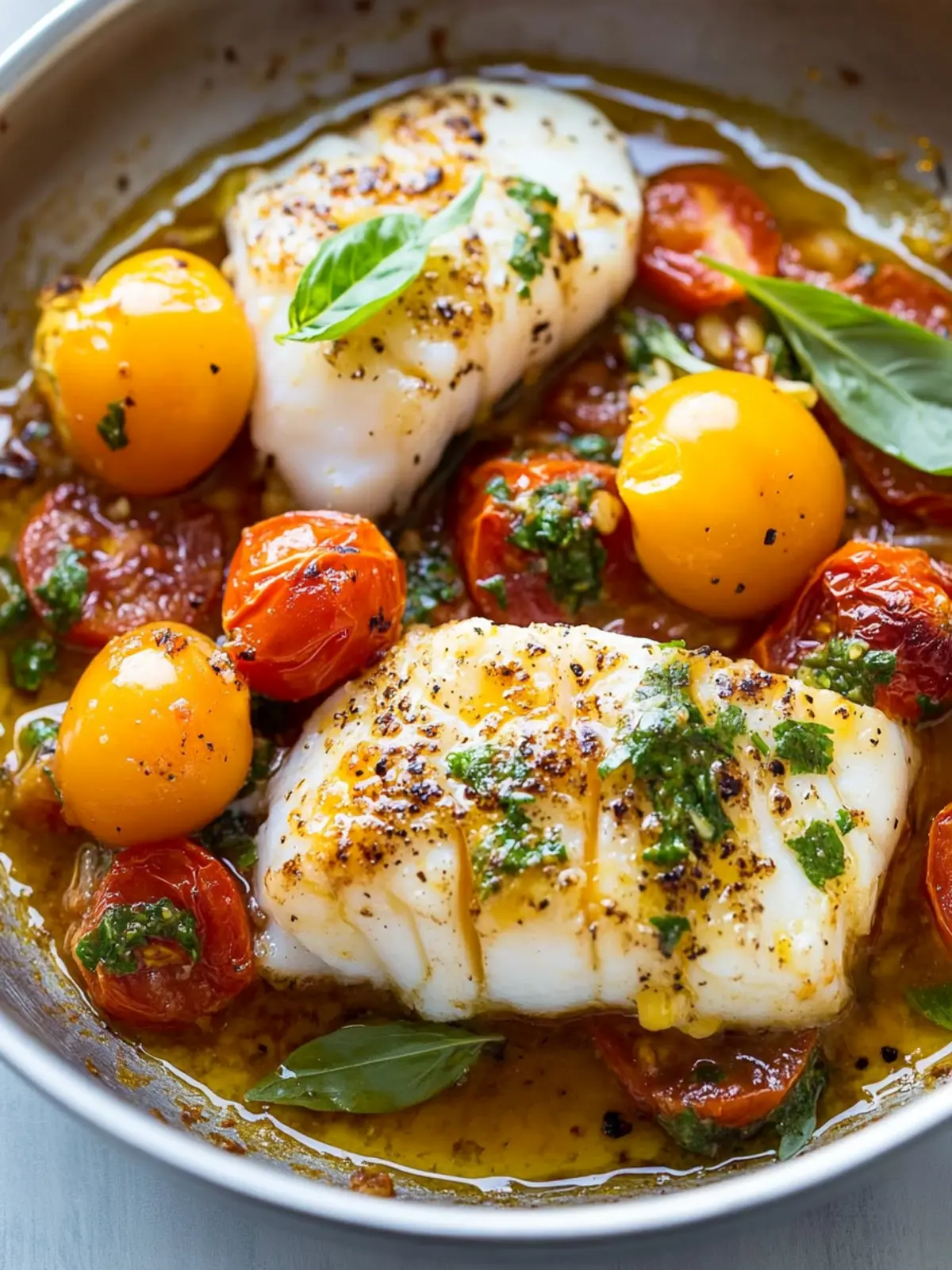 Savor This Pan-Seared Cod Recipe with Tomato Basil Sauce 5 Pan-Seared Cod Recipe (with The Best Tomato Basil Sauce)