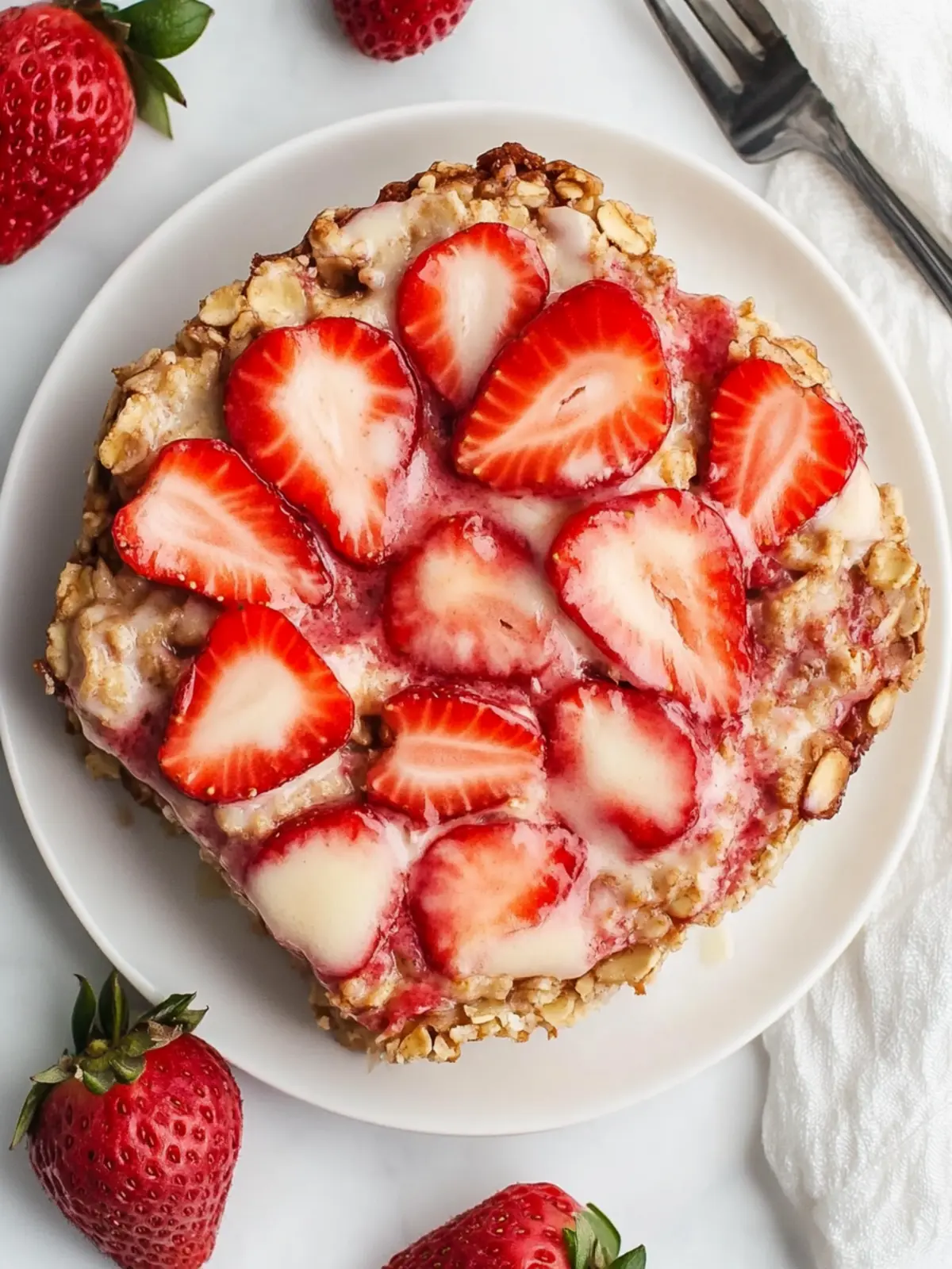 Indulge in Strawberry Cheesecake Baked Oatmeal Bliss 4 Strawberry Cheesecake Baked Oatmeal