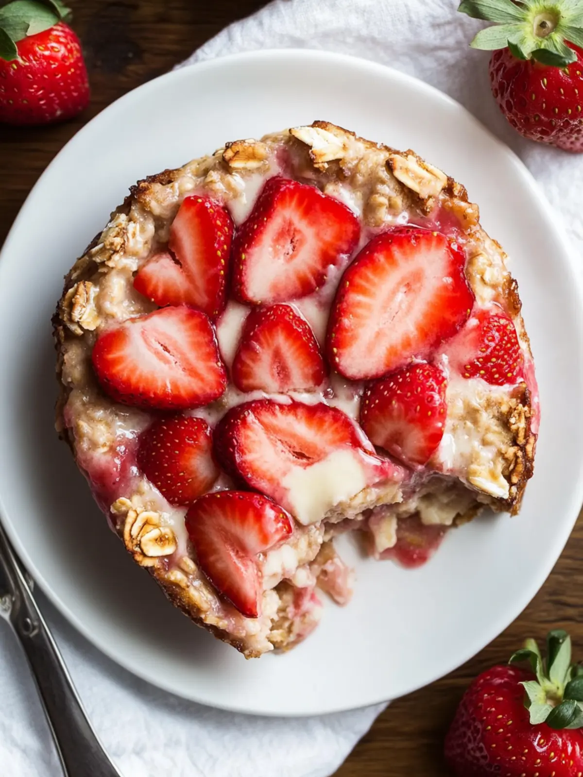 Indulge in Strawberry Cheesecake Baked Oatmeal Bliss 5 Strawberry Cheesecake Baked Oatmeal