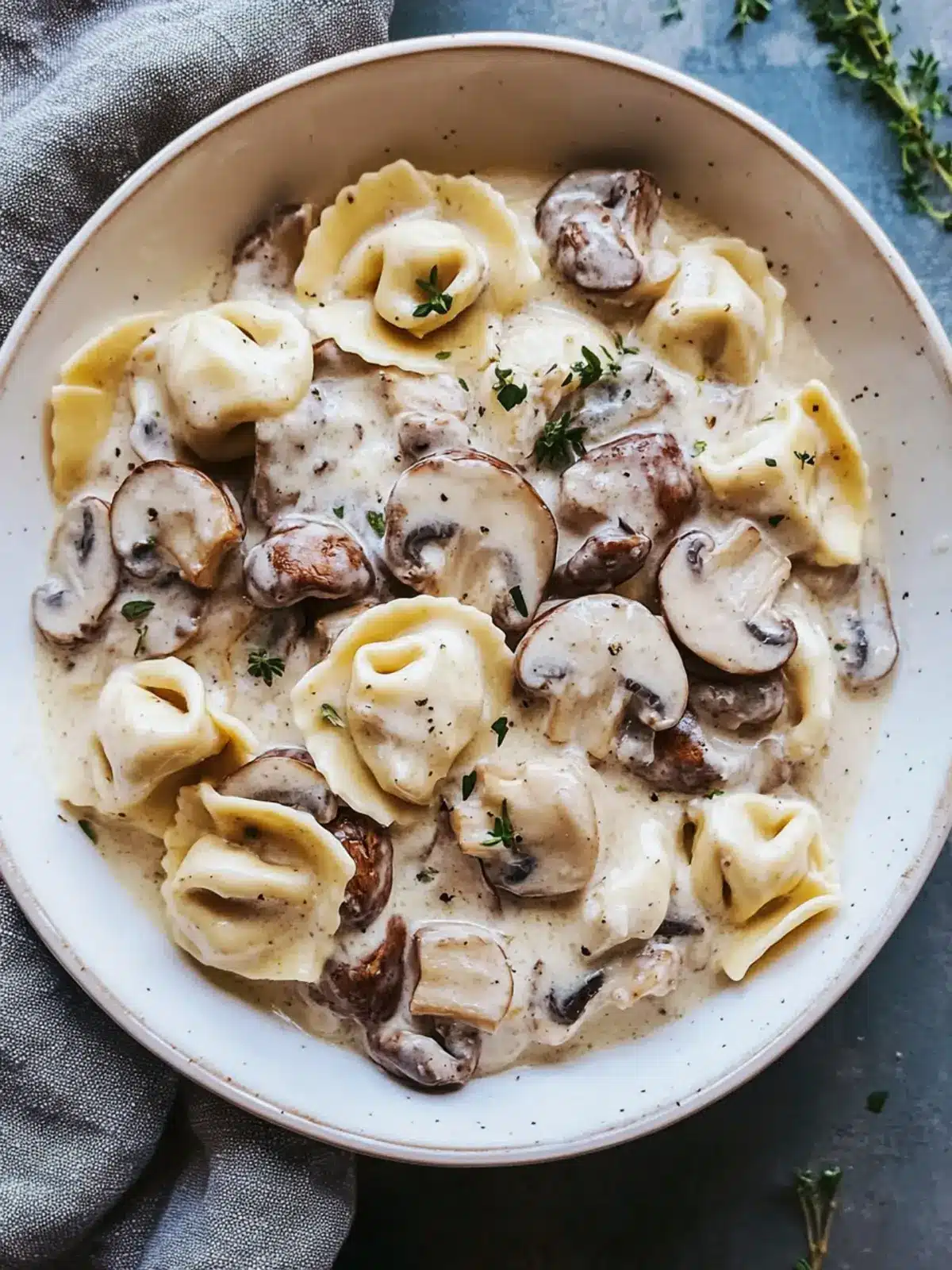Creamy Mushroom Tortellini Alfredo: Easy Comfort Food Delight 2 Creamy Mushroom Tortellini Alfredo (easy tortellini with mushrooms recipe)