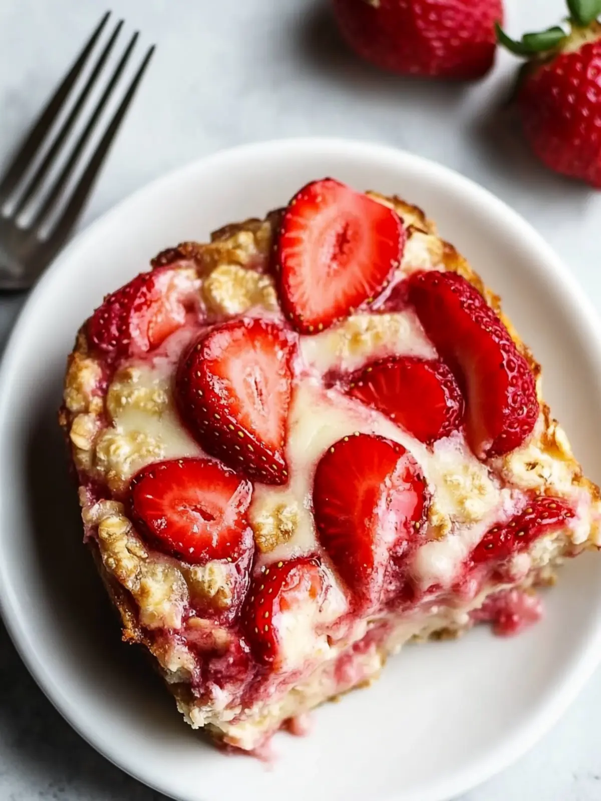 Indulge in Strawberry Cheesecake Baked Oatmeal Bliss 3 Strawberry Cheesecake Baked Oatmeal