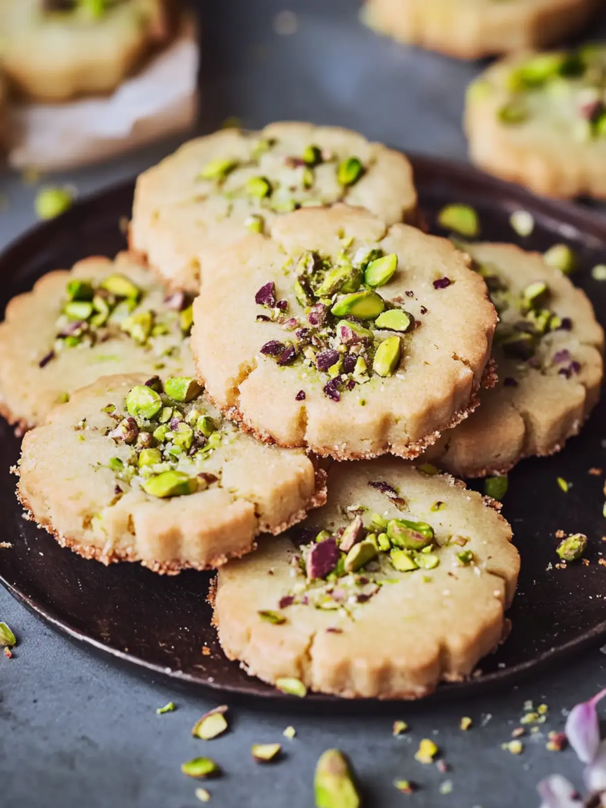 Delicious Pistachio Shortbread Cookies with Chocolate Drizzle 4 Pistachio Shortbread Cookies